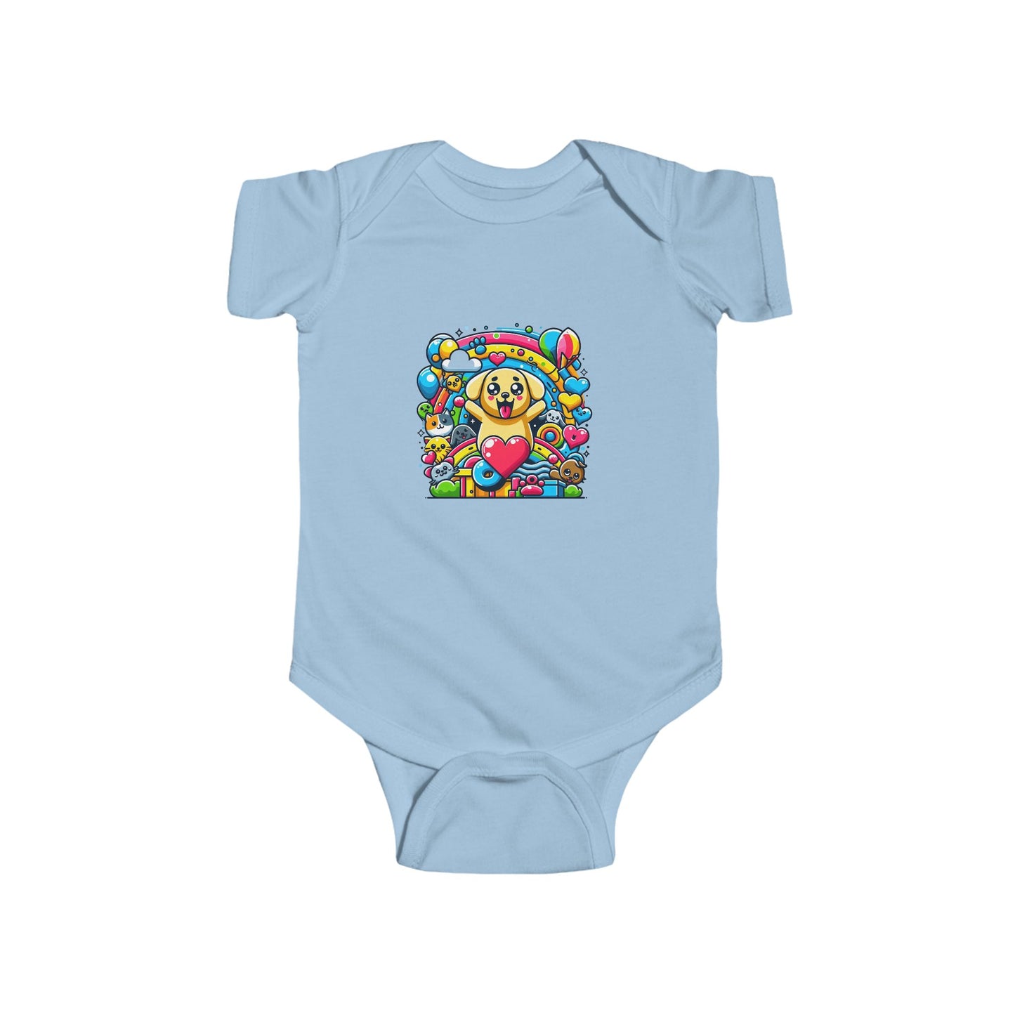 🍼 Tiny Human, Big Pet Love – Color Pop Baby Onesie