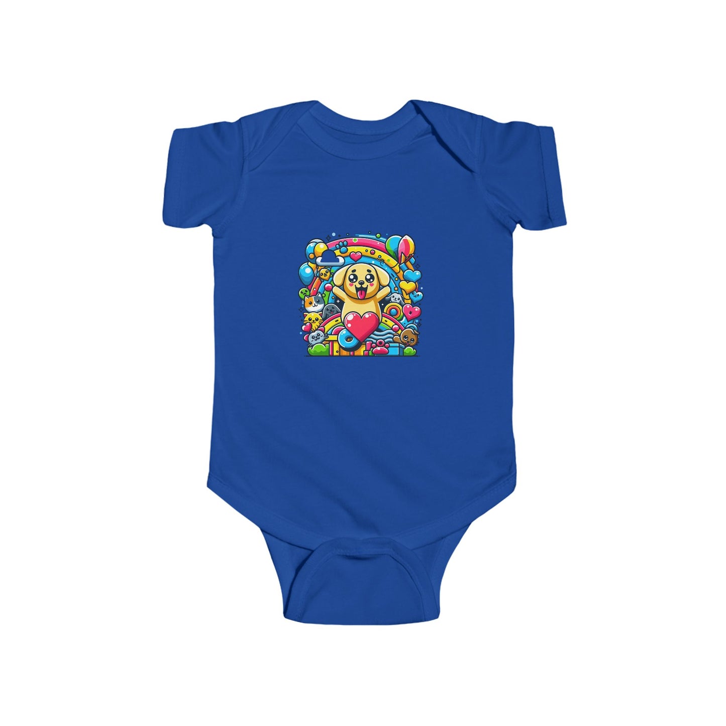 🍼 Tiny Human, Big Pet Love – Color Pop Baby Onesie