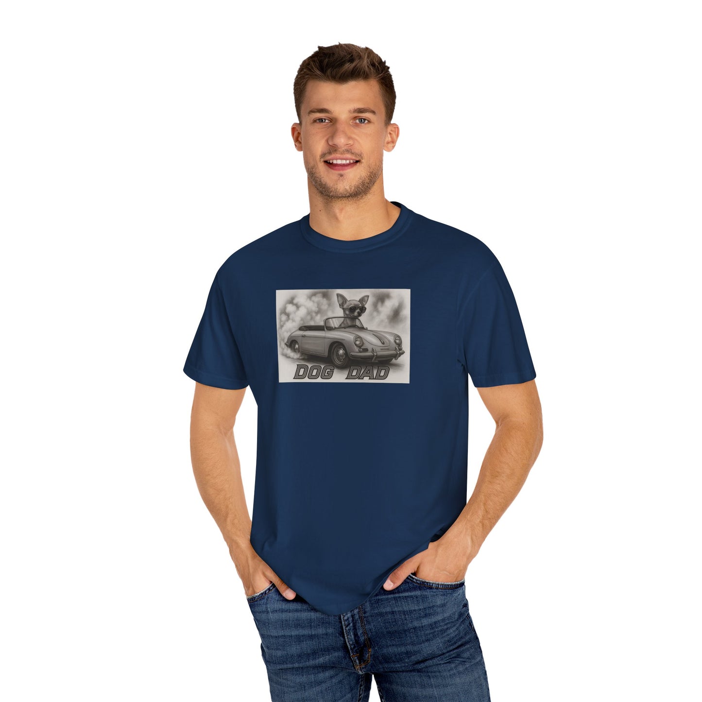 Dog Dad - Chihuahua - Cool Dogs in Cool Cars T-Shirt Collection