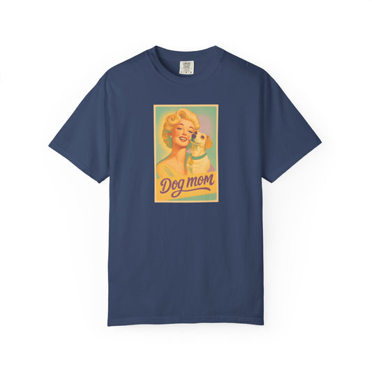 Vintage Dog Mom T-shirt - Unisex Garment-Dyed Tee for Dog Lovers