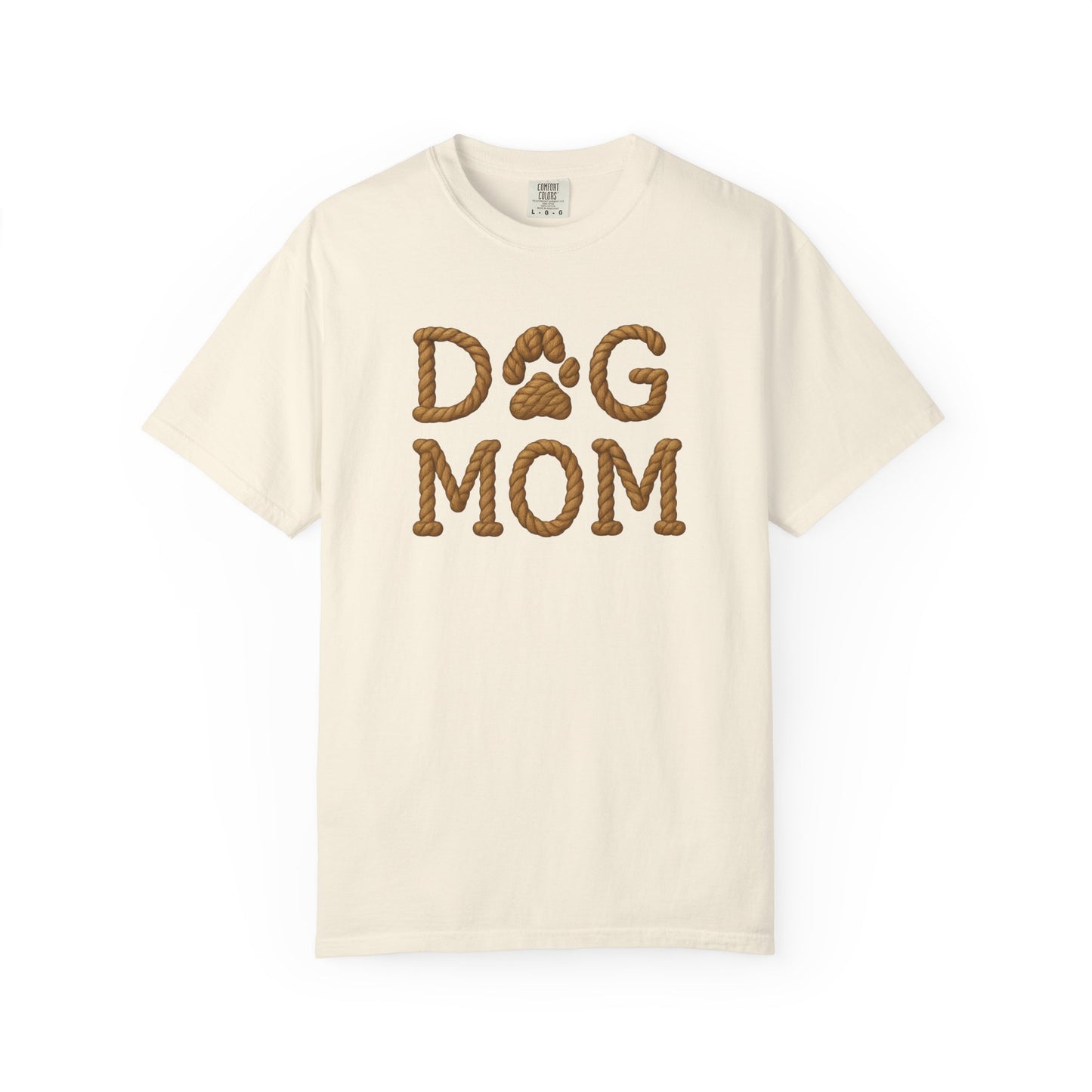 Dog Mom Garment-Dyed T-Shirt, Unisex Pet Lover Tee, Gift for Dog Owners, Casual Wear, Dog Themed Apparel, Animal Lover Clothing