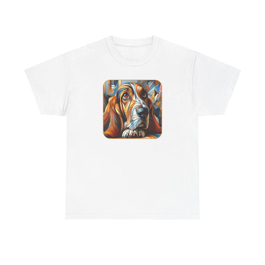 “Petcasso Basset Hound: Abstract Loyalty Tee”