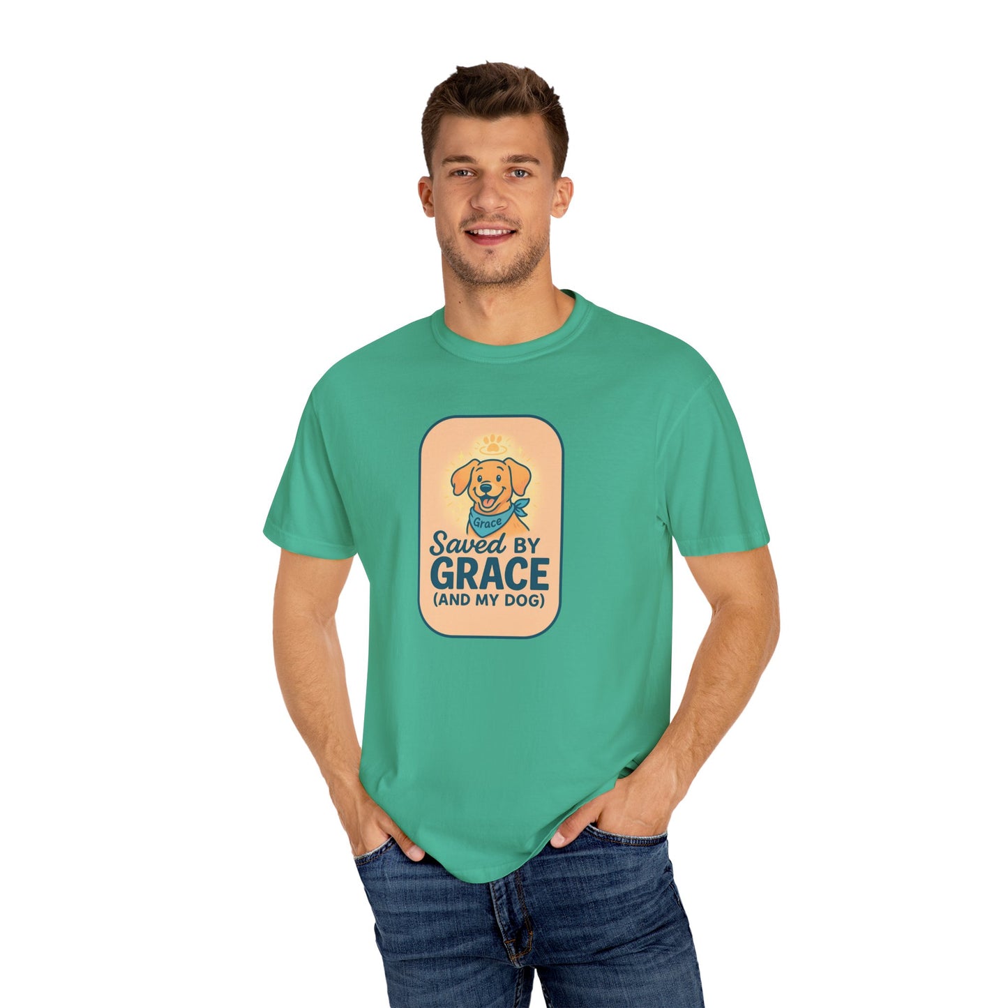 Dog Lover's Saved by Grace T-Shirt, Pet Lover Gift, Casual Tee, Birthday, Dog Adoption, Unisex Fashion, Cute Animal Shirt