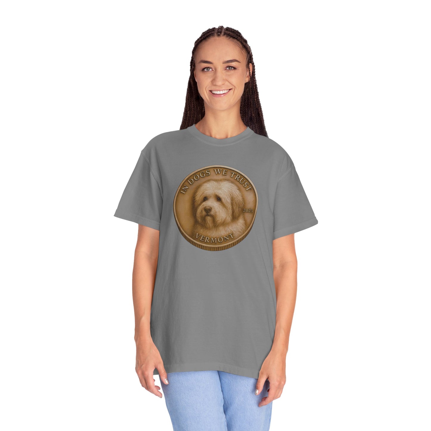 Vermont State Coin T-Shirt Collection - Proud Dog Breed Illustrations