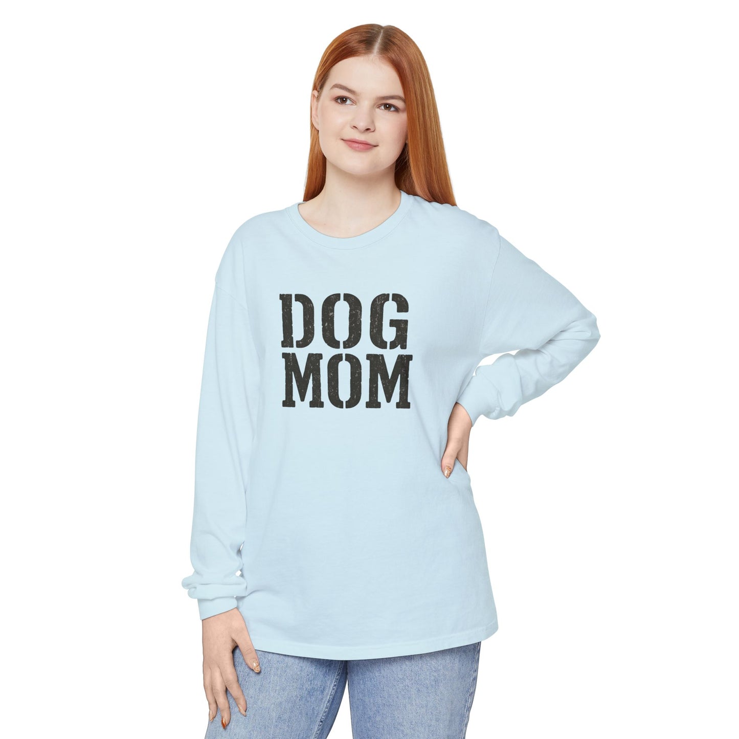 Dog Mom Long Sleeve T-Shirt | Gift for Dog Lovers, Casual Wear, Pet Owner Apparel, Perfect for Birthdays, Mother’s Day