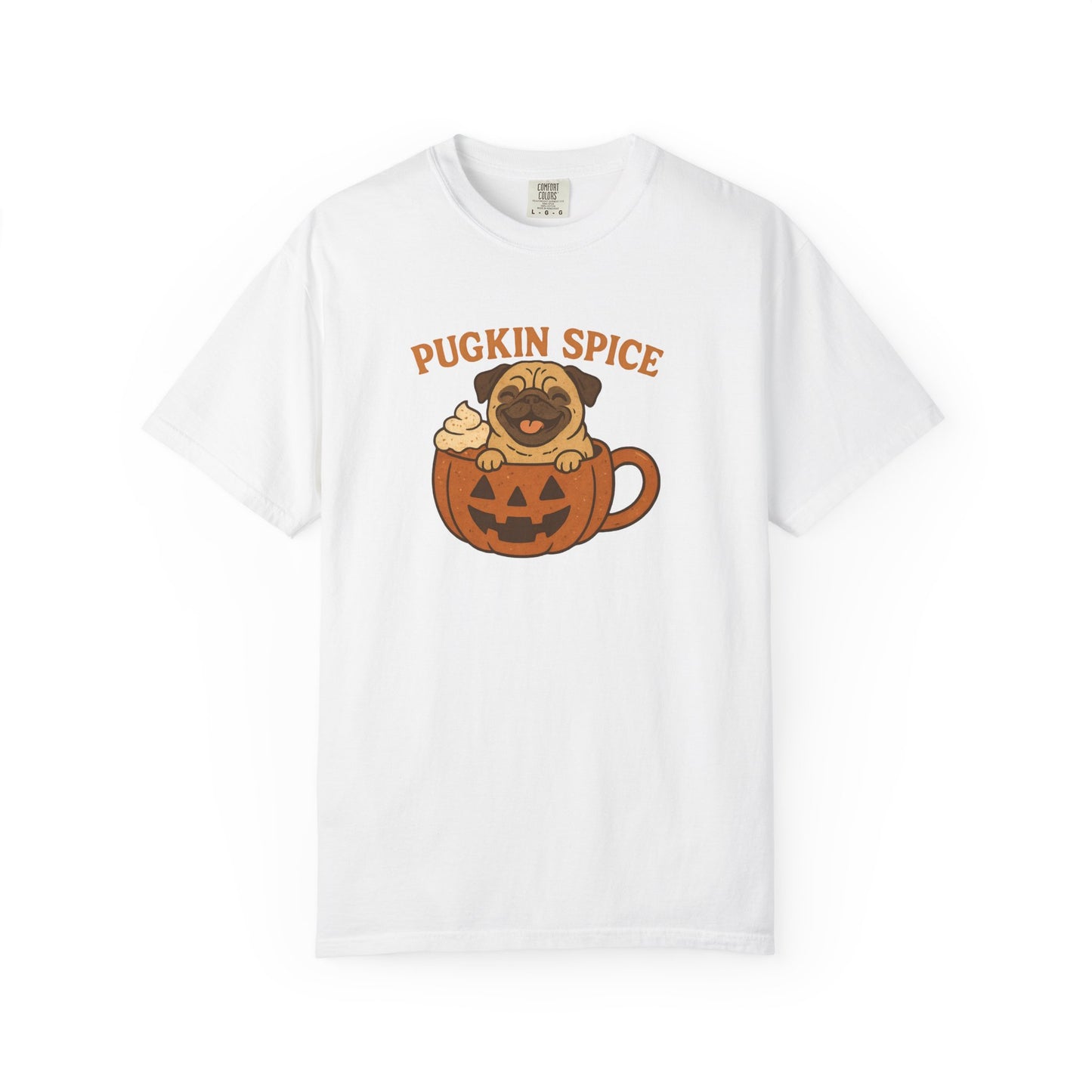 Pugkin Spice T-shirt, Fall Fashion Tee, Cozy Halloween Shirt, Dog Lover Gift, Unisex Graphic Tee, Cute Seasonal Apparel