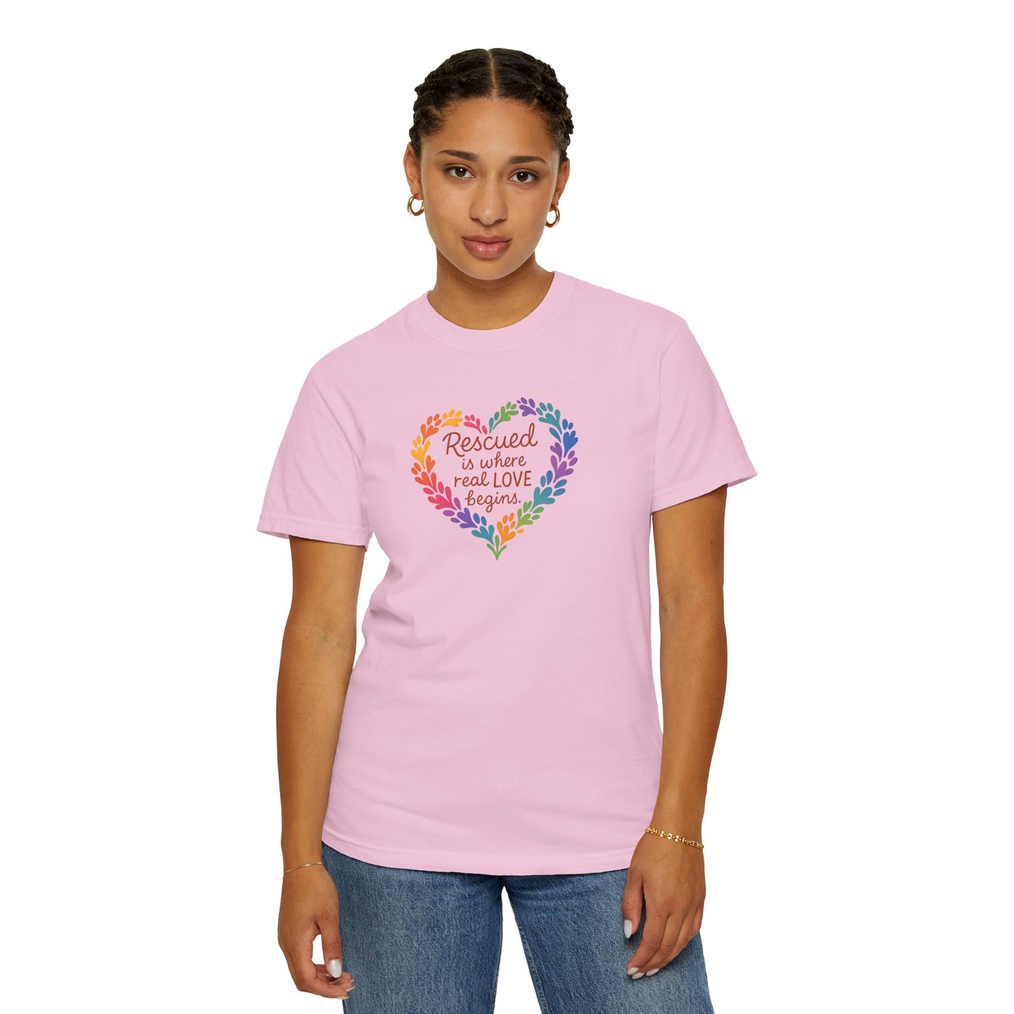 Heartwarming Rescue T-Shirt for Animal Lovers, Gift for Pet Owners, Adoption Day, Love Your Pet, Eco-Friendly Apparel
