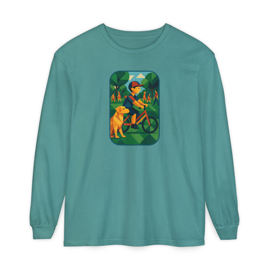 Park Walk Adventure T-Shirt, Eco-Friendly Tee, Dog Lover Apparel, Nature Print Shirt, Perfect for Outdoor Activities