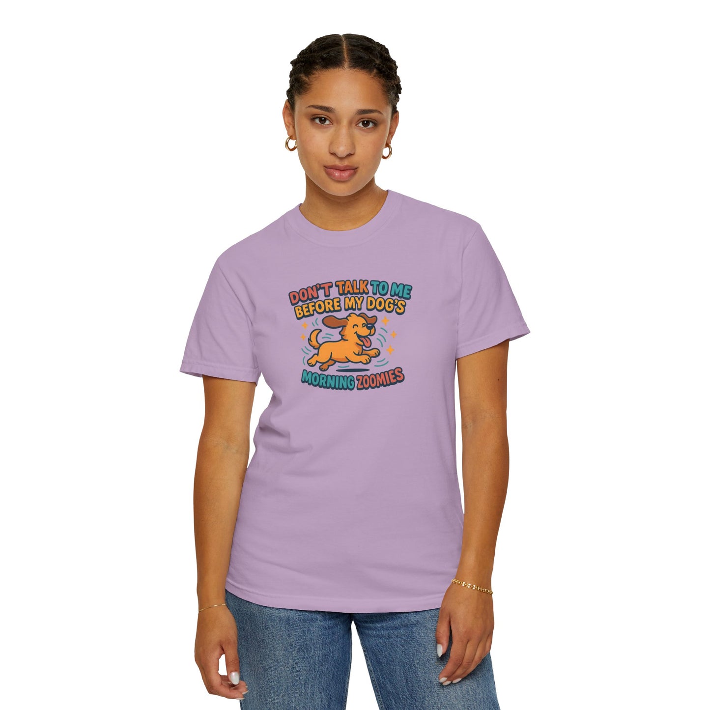 Dog Mom Unisex T-shirt - Don't Talk to Me Before My Dogs Morning Zoomies
