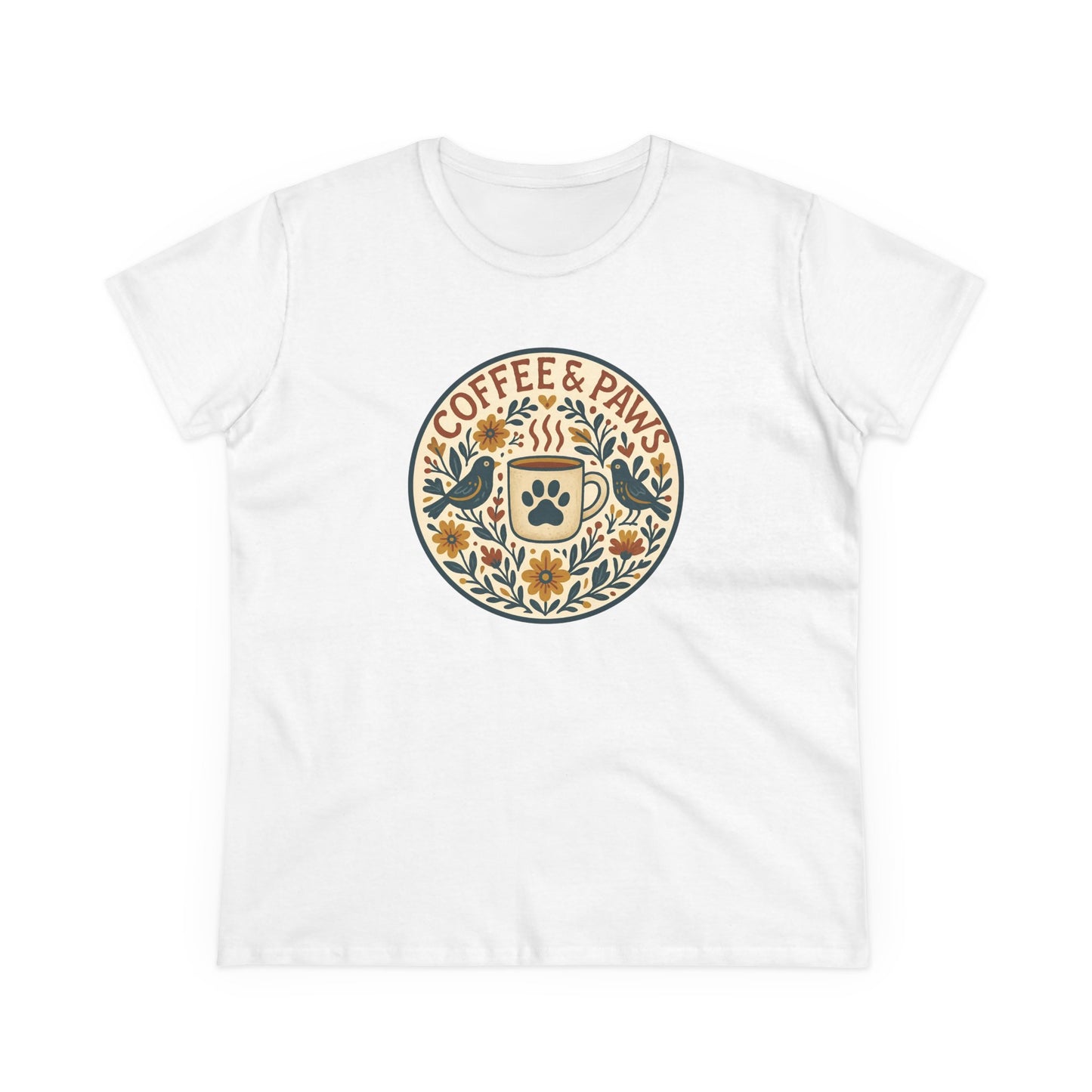 Cozy Coffee & Paws Tee, Casual Animal Lover T-Shirt, Gift for Pet Owners, Cute Coffee Shirt, Summer Essentials, Coffee Lover Apparel