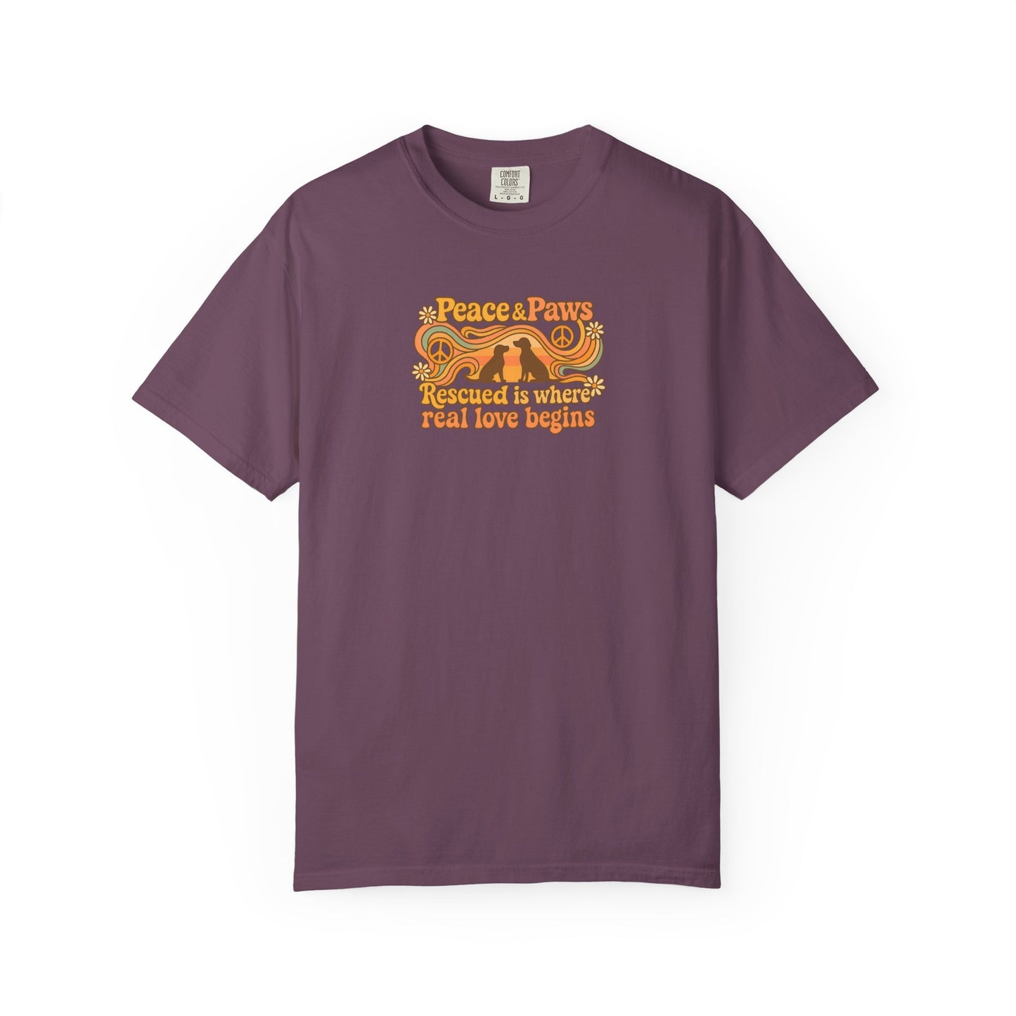 Peace & Paws T-Shirt, Vintage Style Tee