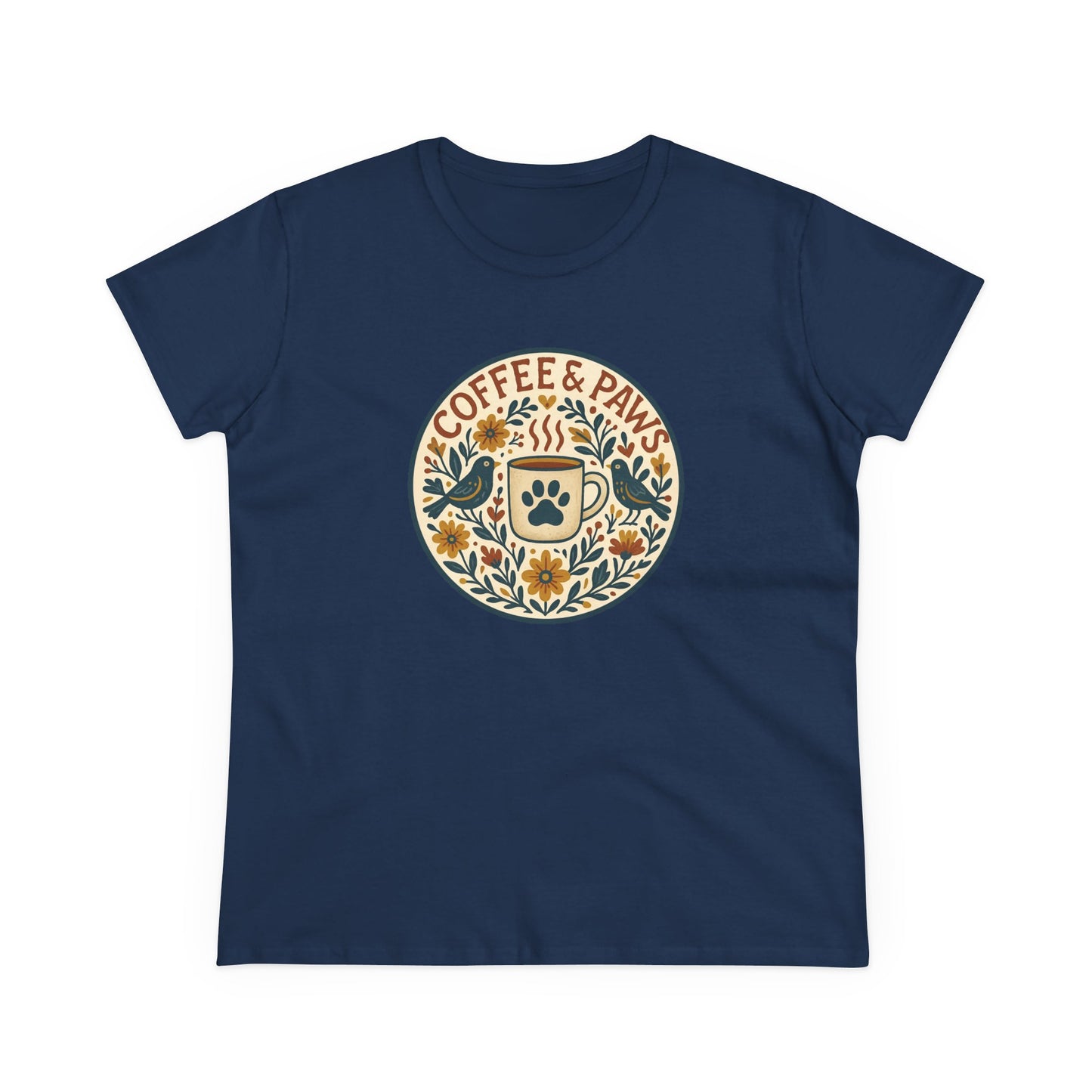 Cozy Coffee & Paws Tee, Casual Animal Lover T-Shirt, Gift for Pet Owners, Cute Coffee Shirt, Summer Essentials, Coffee Lover Apparel