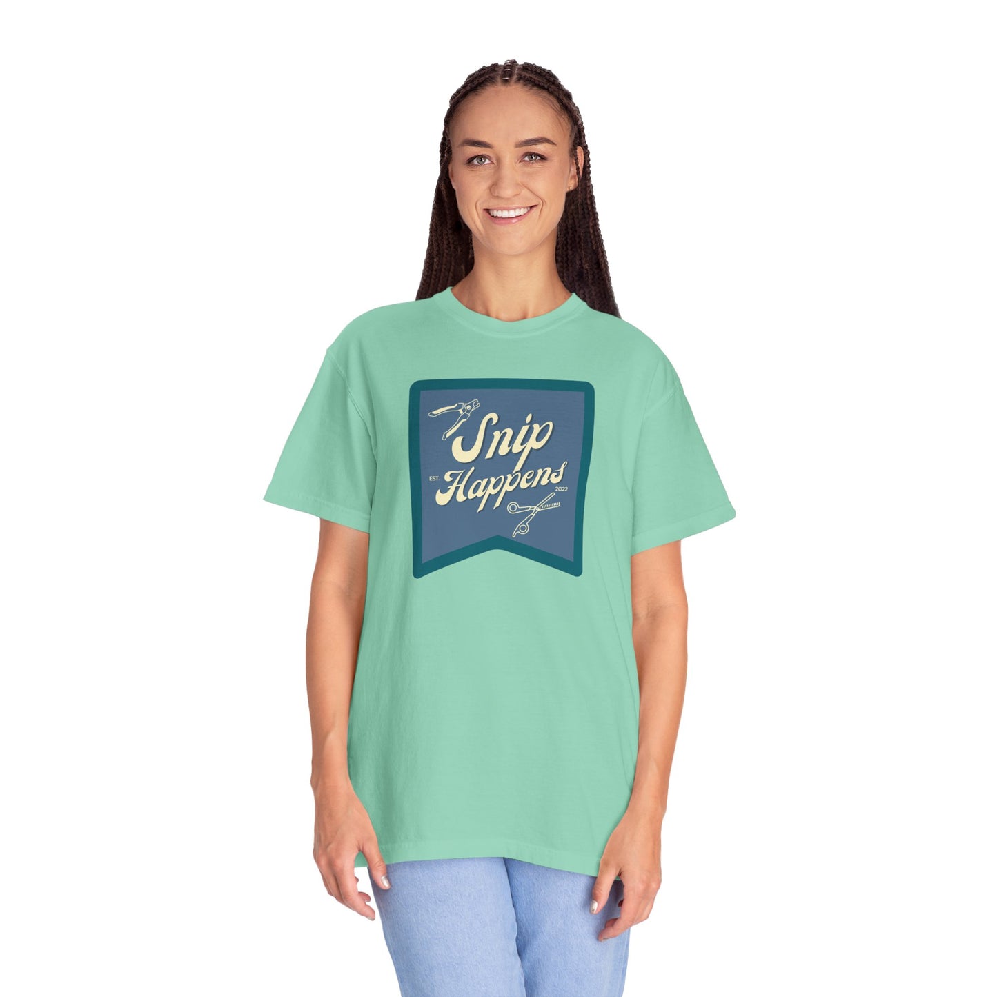 Snip Happens Unisex Garment-Dyed T-Shirt - Fun & Casual Apparel for Stitching Lovers