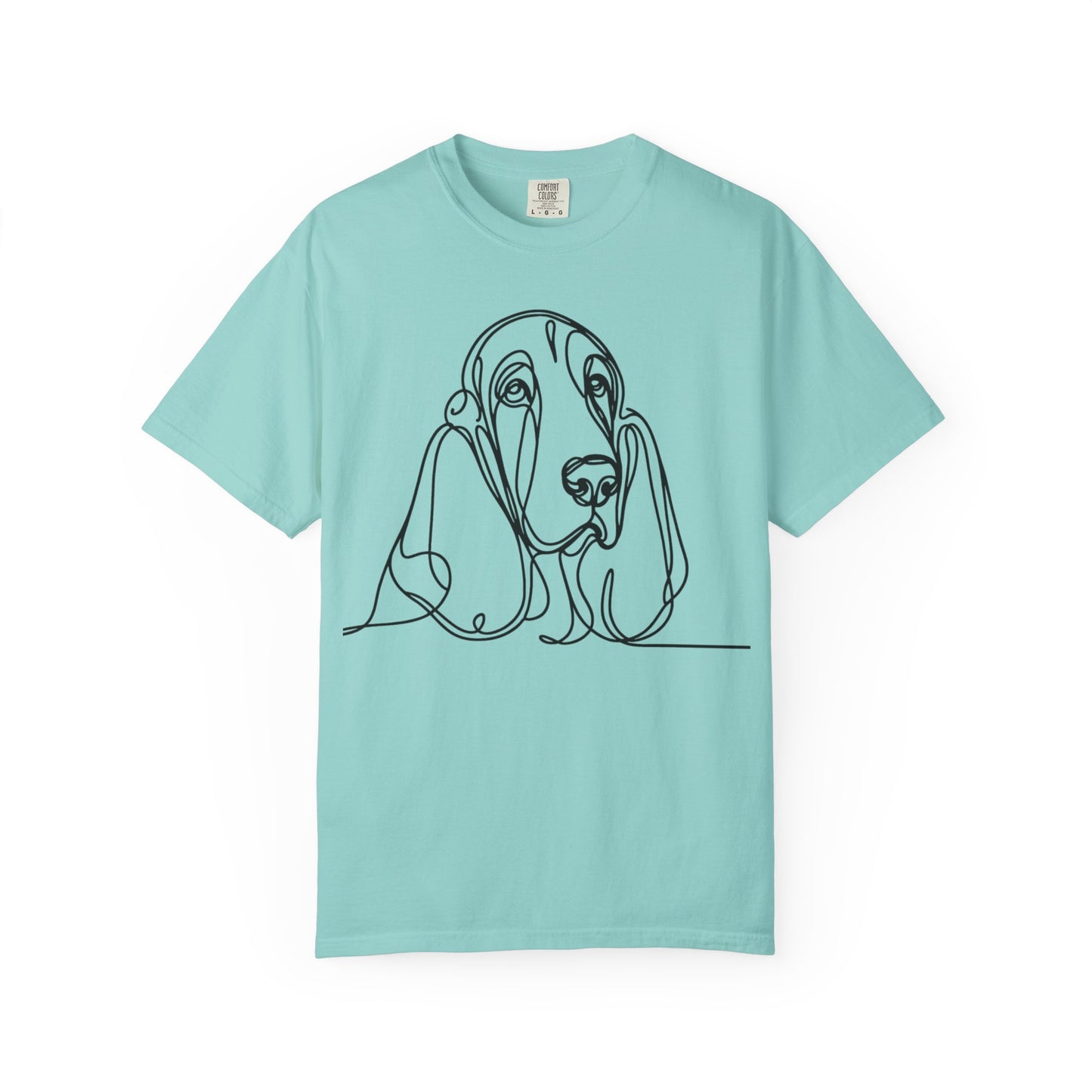 Basset Hound Line Art T-Shirt | Unisex Garment-Dyed Tee