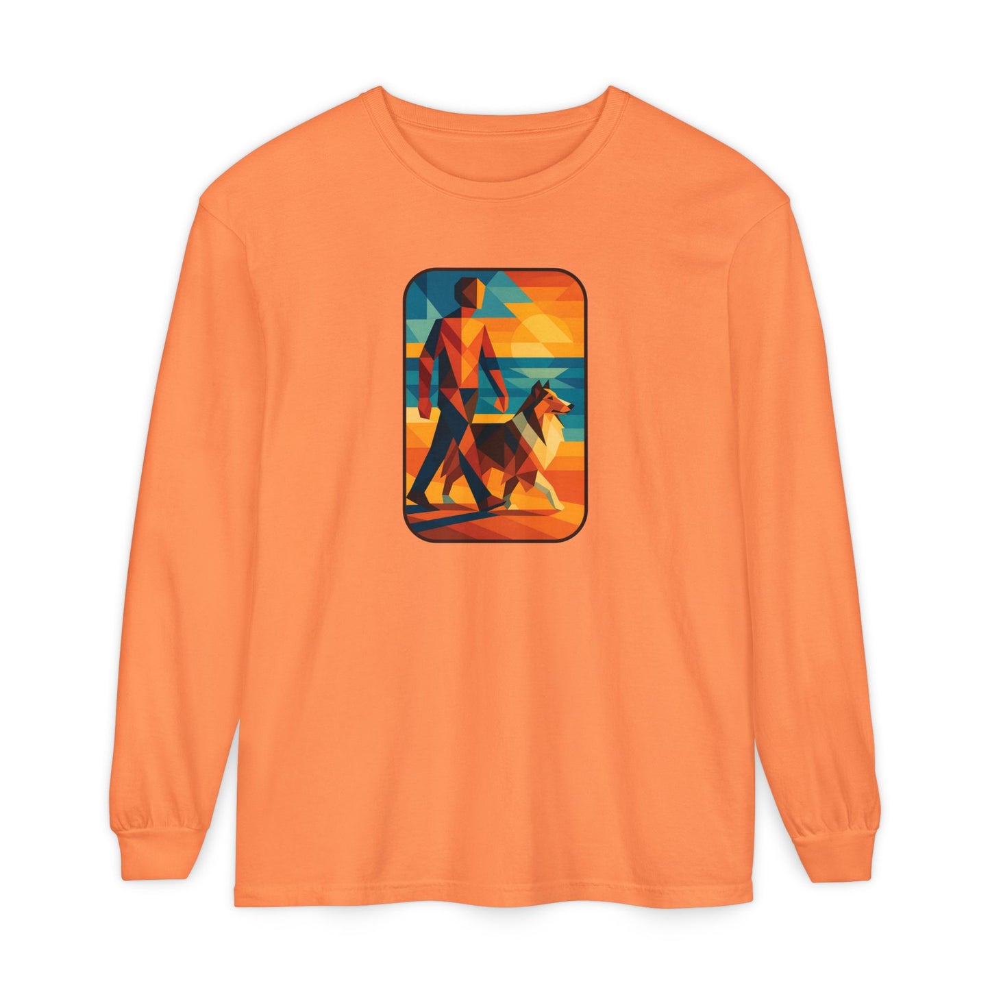 Vibrant Dog Walking Design, Unisex Shirt, Gift for Pet Lovers, Beach Vibe T-Shirt, Cozy Everyday Wear
