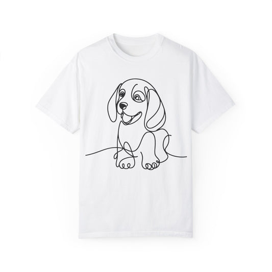 I🐶 Nose First – Minimalist Beagle Line Art Tee - Cute Dog Line Art Unisex T-Shirt