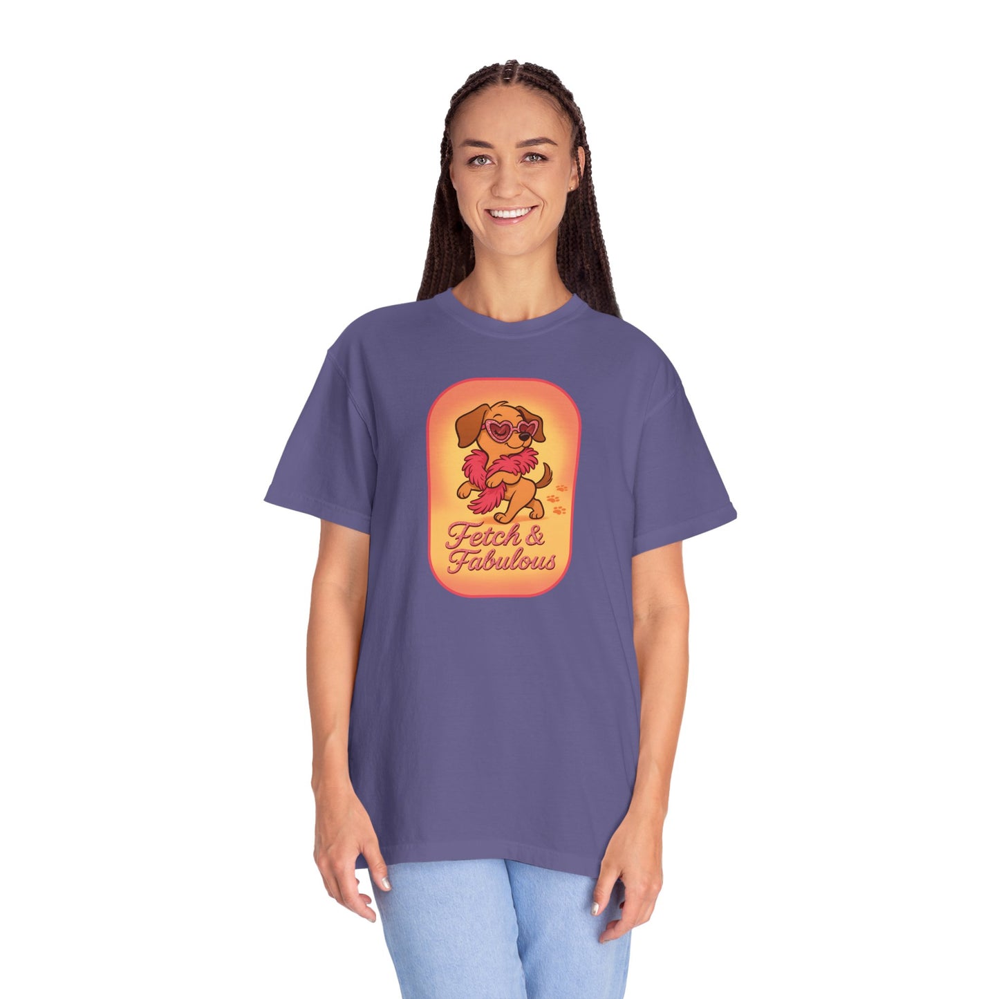Fetch & Fabulous Dog Lover T-Shirt | Unisex Garment-Dyed Tee for Dog Owners, Pet Lovers, Birthday Gift, Casual Wear