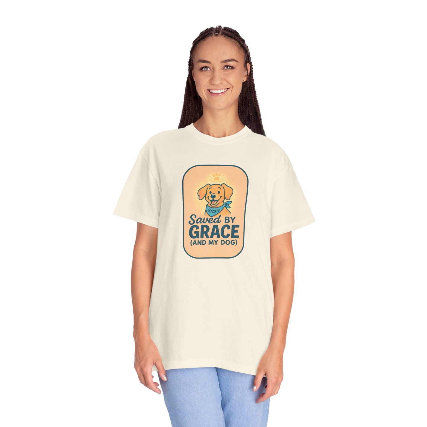 Dog Lover's Saved by Grace T-Shirt, Pet Lover Gift, Casual Tee, Birthday, Dog Adoption, Unisex Fashion, Cute Animal Shirt