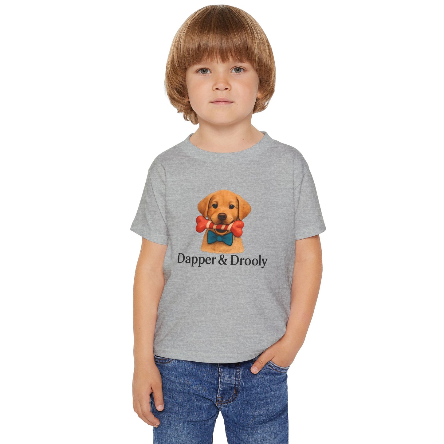 Cute Dog Graphic Toddler T-Shirt, Dapper & Drooly, Pet Lover Gift, Kids Birthday, Funny Kids Shirt, Baby Shower, Animal Lover Apparel