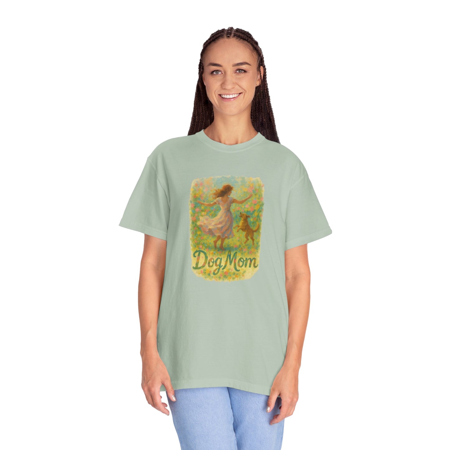 Dog Mom T-Shirt, Cute Animal Lover Tee, Gift for Pet Moms, Garment-Dyed T-Shirt, Casual Summer Shirt, Birthday Gift, Dog Lover Merchandise