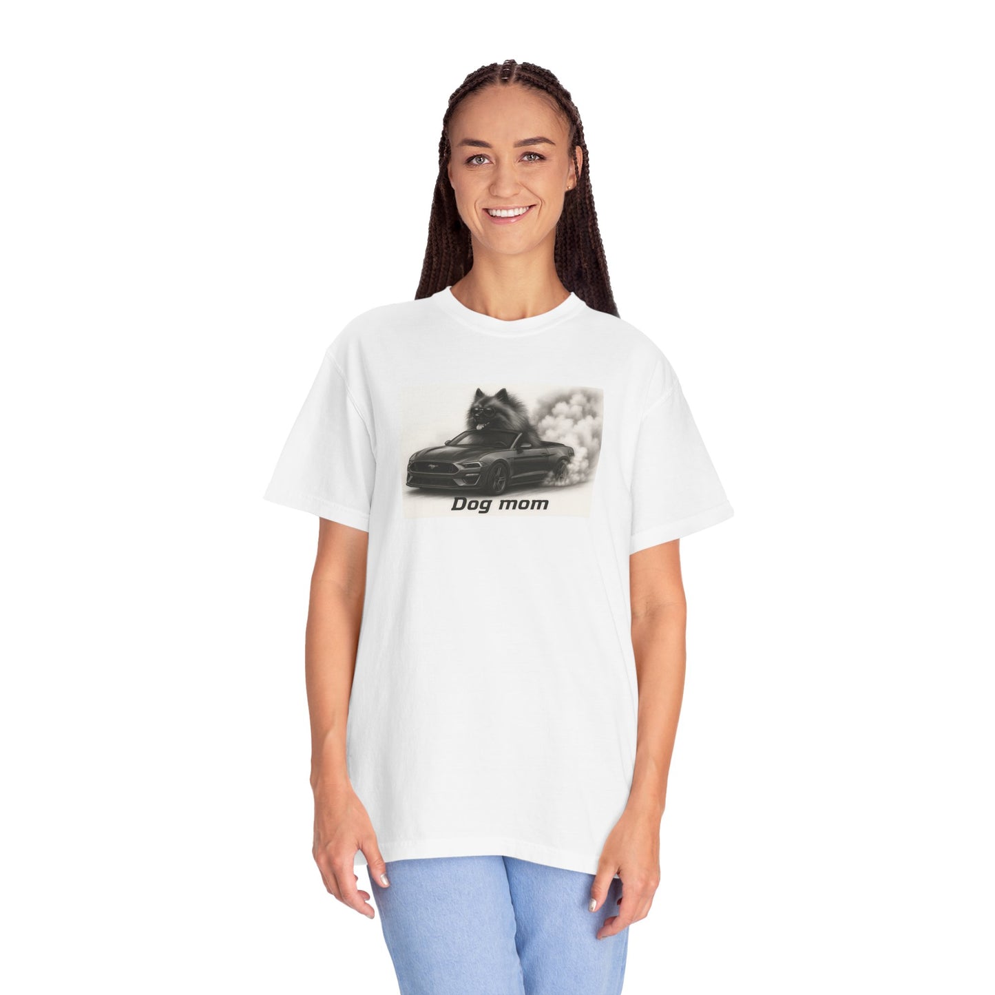 Dog Mom - Keeshond - “Cool Dogs in Cool Cars” T-Shirt Collection