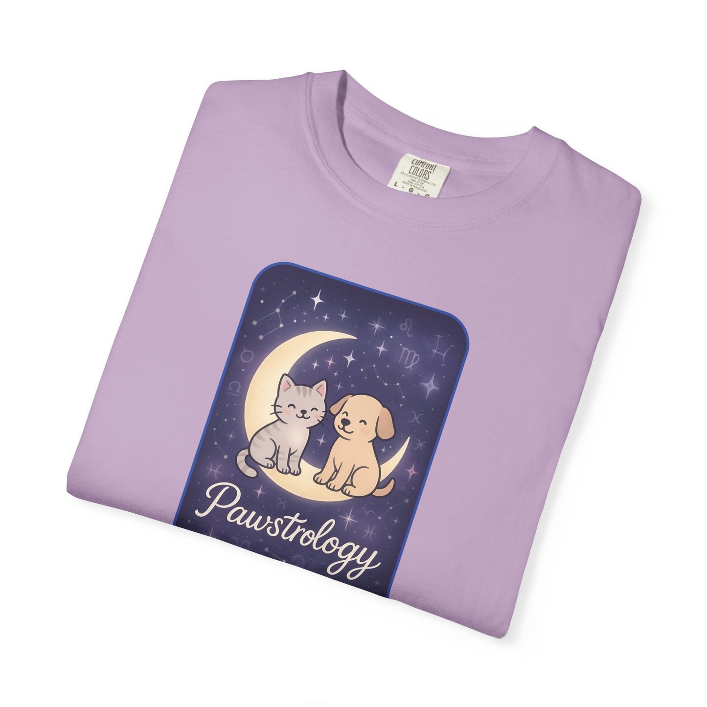 Pawstrology Graphic T-shirt, Cute Pet Astrology Tee, Unisex Animal Lover Shirt, Gifts for Cat Dog Owners, Celestial Pet Apparel