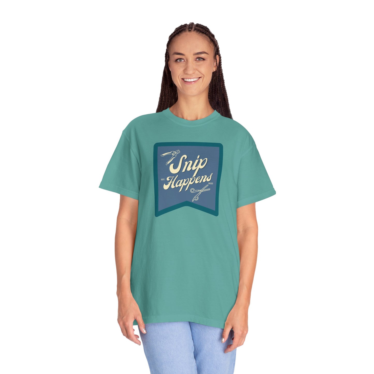 Snip Happens Unisex Garment-Dyed T-Shirt - Fun & Casual Apparel for Stitching Lovers
