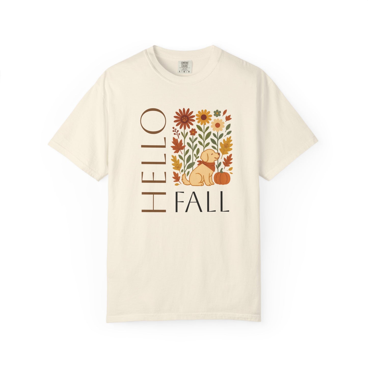 Autumn Floral Dog T-Shirt, Hello Fall