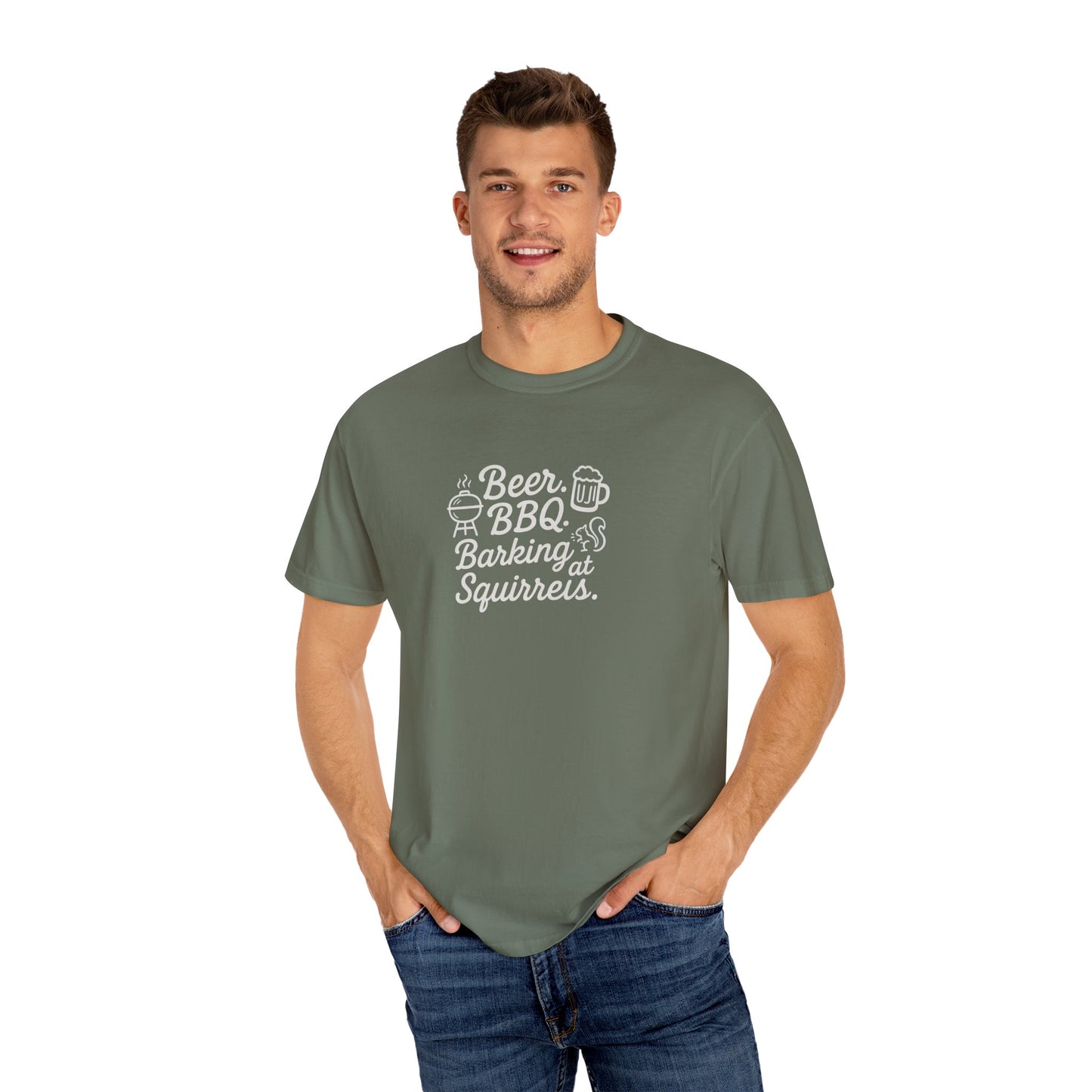 Beer BBQ and Barking Dog Dad T-Shirt