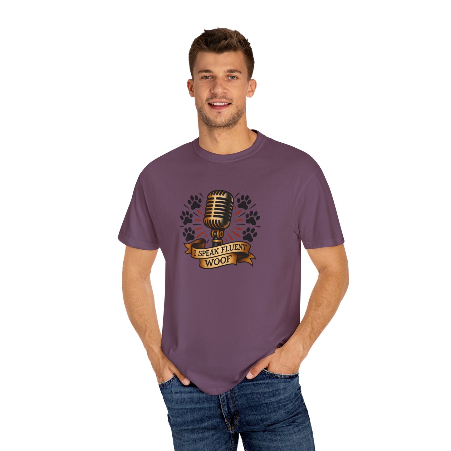 Fluent Woof T-Shirt - Funny Dog Lover Tee