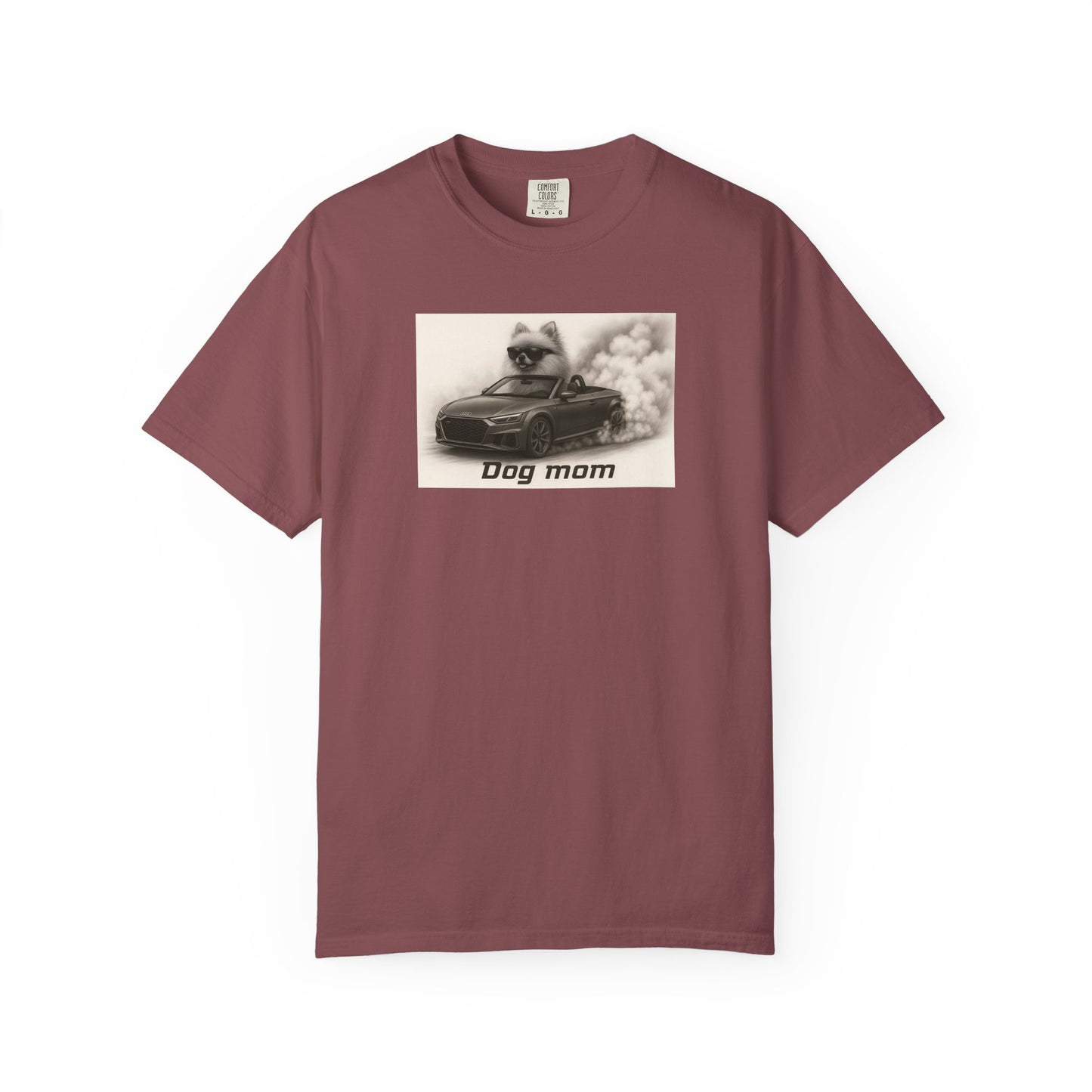 Dog Mom - Pomeranian - “Cool Dogs in Cool Cars” T-Shirt Collection
