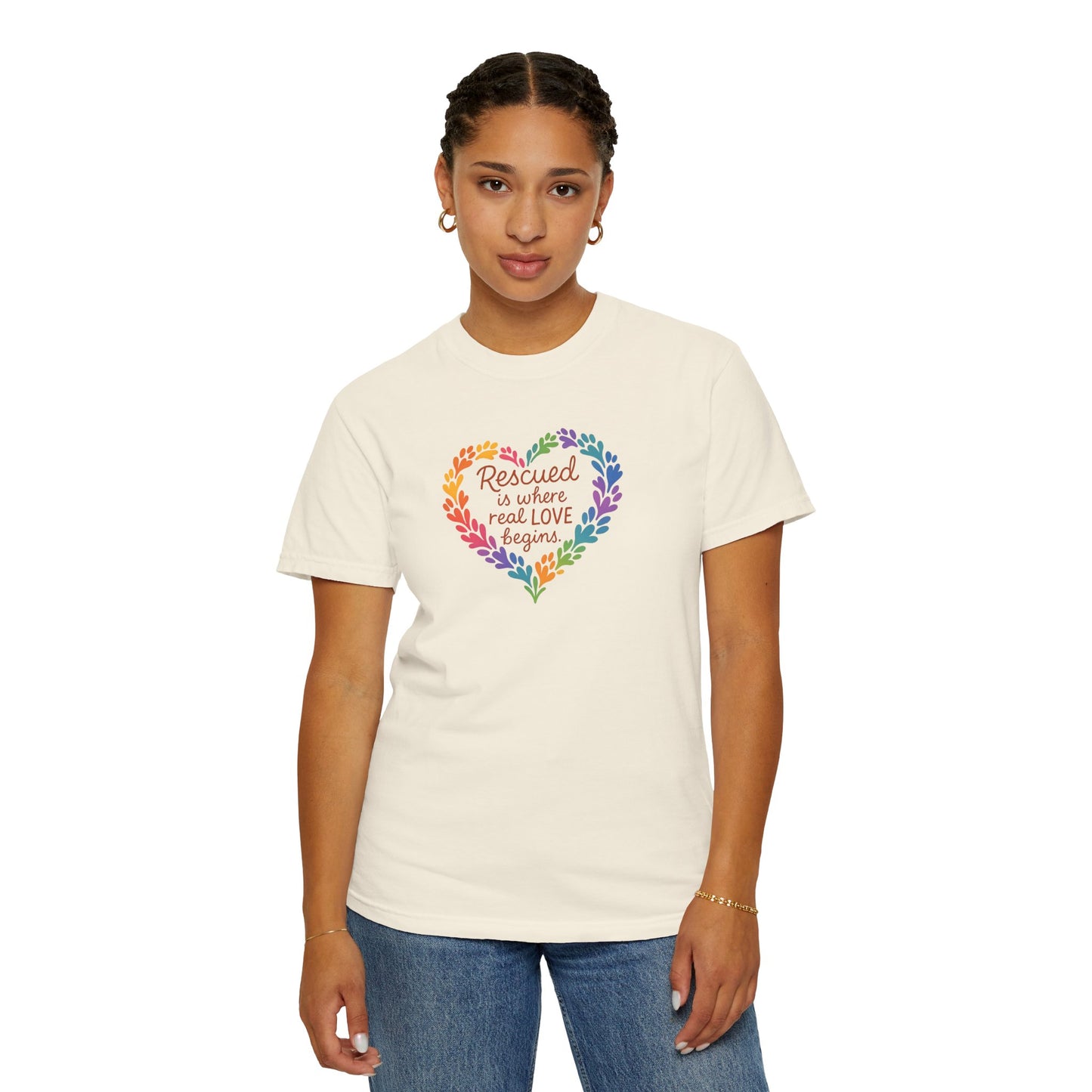 Heartwarming Rescue T-Shirt for Animal Lovers, Gift for Pet Owners, Adoption Day, Love Your Pet, Eco-Friendly Apparel