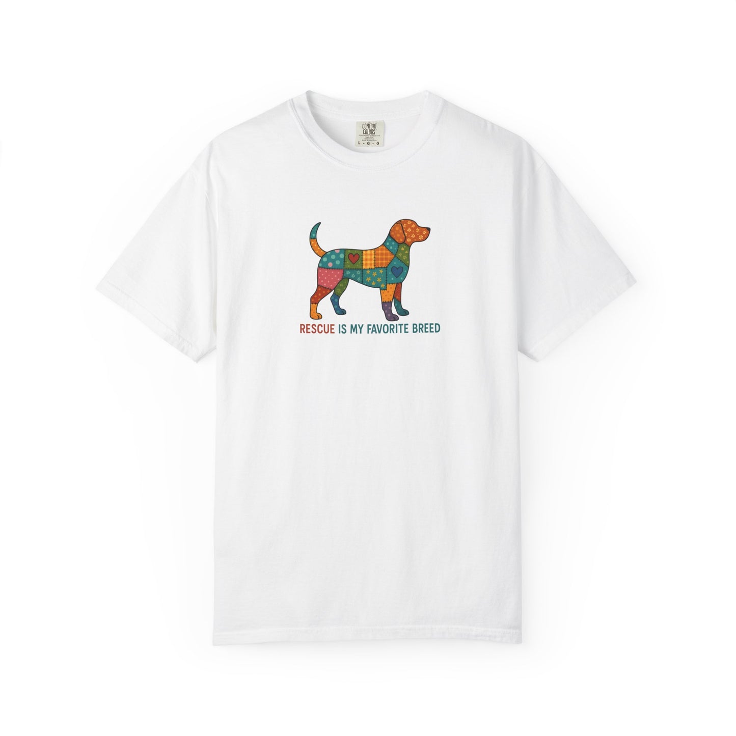 Colorful Dog Rescue T-Shirt, Gift for Dog Lovers, Adoption Awareness Tee, Casual Wear for Animal Lovers, Eco-Friendly Fashion