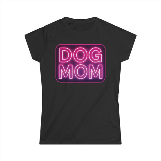 Dog Mom Women's Softstyle Tee | Gift for Dog Lovers, Casual Wear, Cute Animal Shirt, Mother's Day, Pet Owner Gift