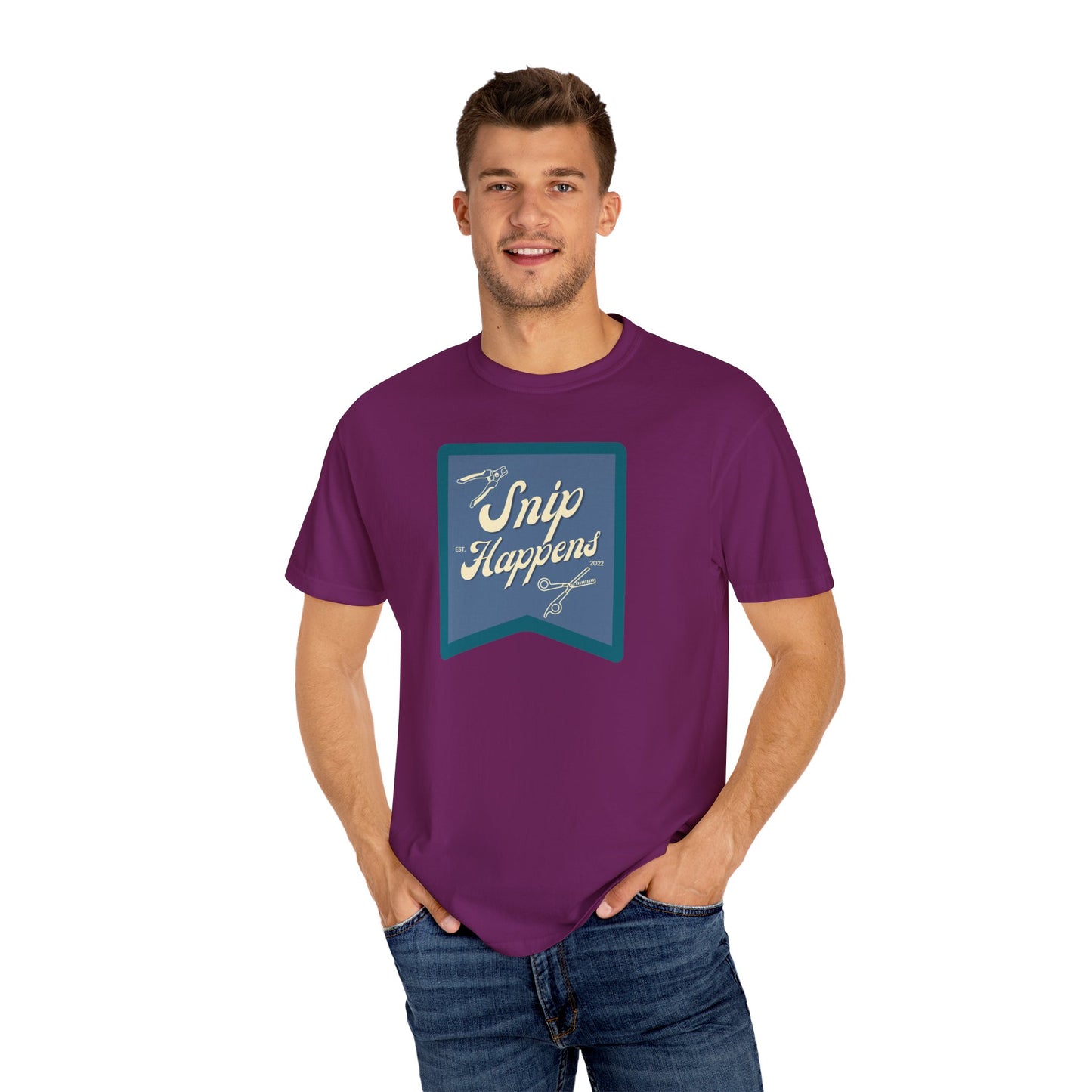 Snip Happens Unisex Garment-Dyed T-Shirt - Fun & Casual Apparel for Stitching Lovers