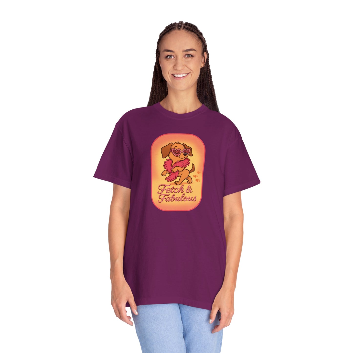 Fetch & Fabulous Dog Lover T-Shirt | Unisex Garment-Dyed Tee for Dog Owners, Pet Lovers, Birthday Gift, Casual Wear