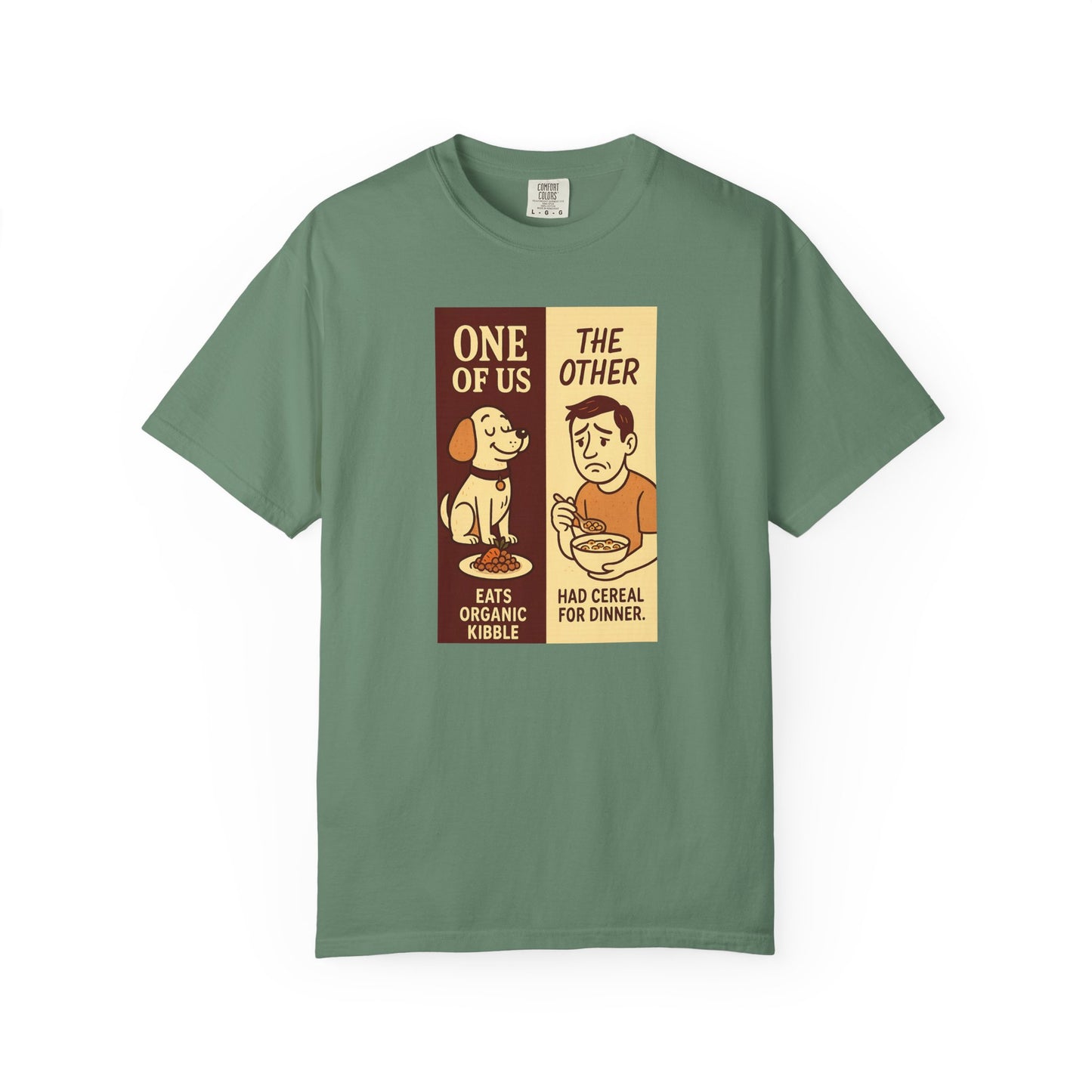 Organic Kibble T-Shirt, Funny Pet Lover Tee, Casual Unisex Apparel, Dog and Cat Humor, Gift for Animal Lovers