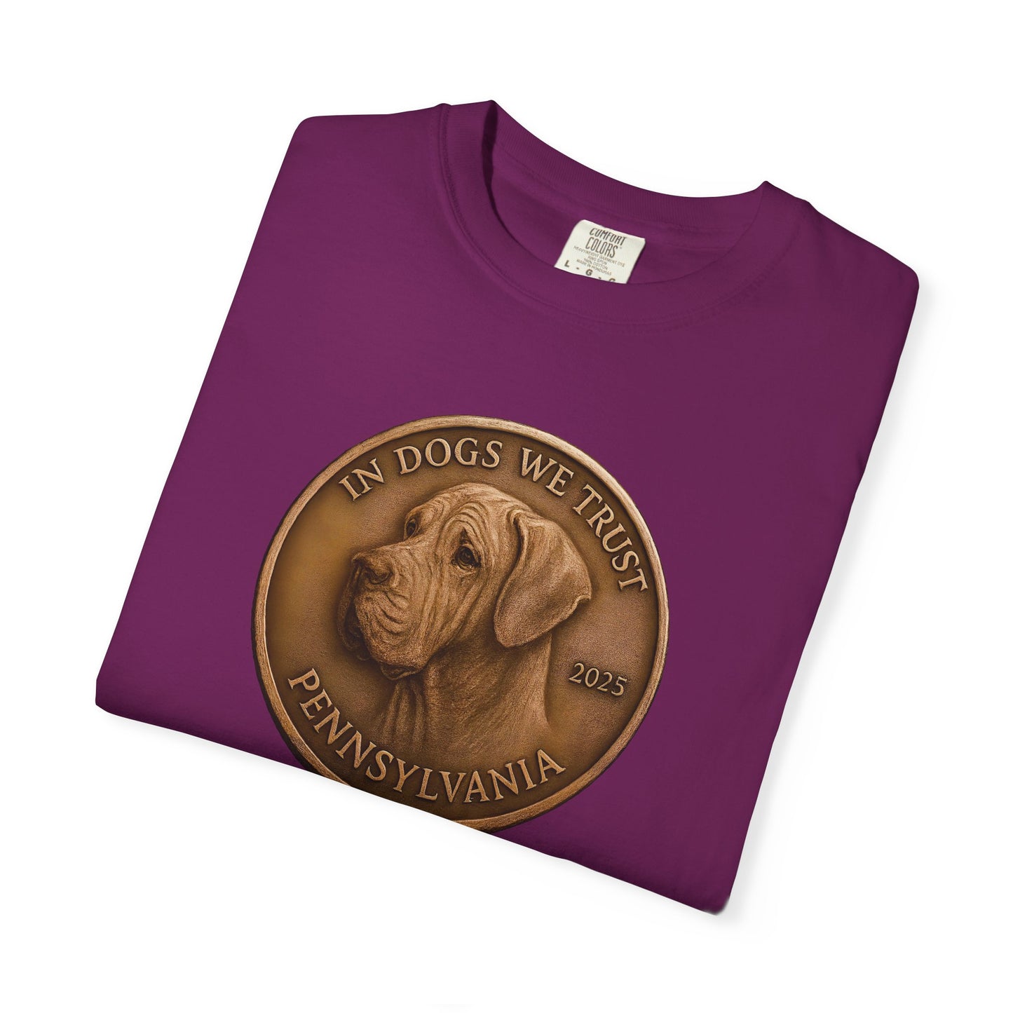 Pennsylvania State Coin T-Shirt Collection - Proud Dog Breed Illustrations