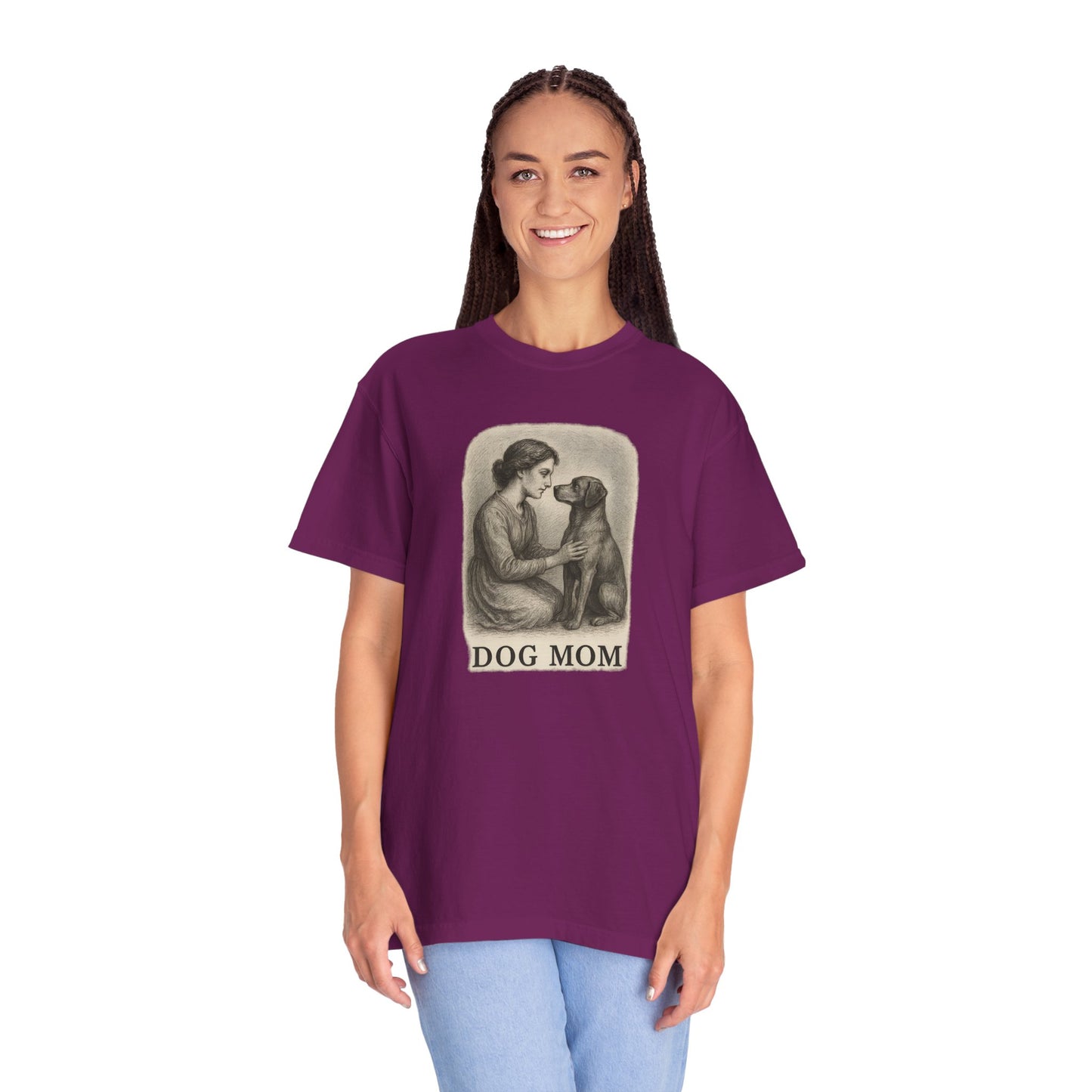 Dog Mom Unisex T-Shirt, Cozy Gift for Pet Lovers, Vintage Style Tee, Cute Dog Owner Shirt, Ideal for Birthdays and Holidays