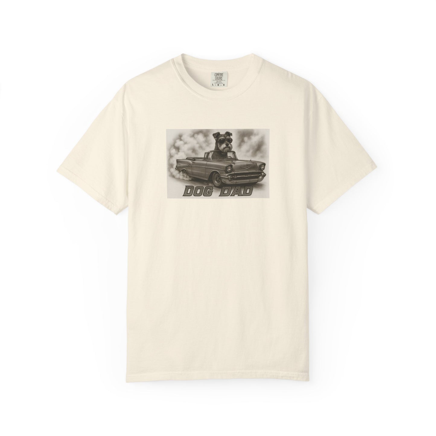 Dog Dad - Miniature Schnauzer - Cool Dogs in Cool Cars T-Shirt Collection