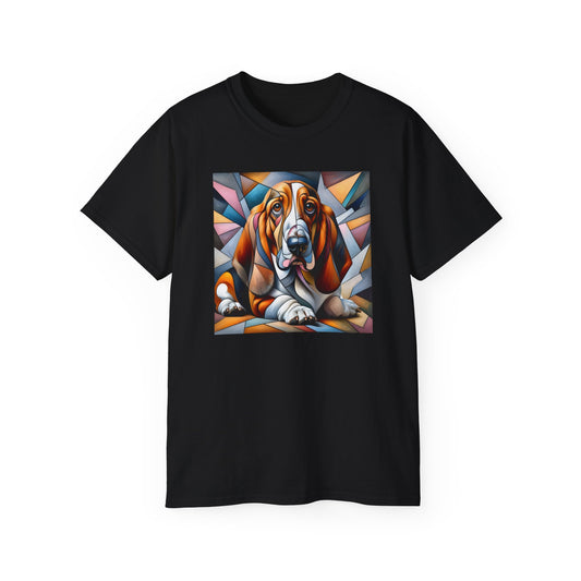 “Melancholy Muse – Petcasso Basset Hound Tee” - Perfect Gift for Dog Lovers