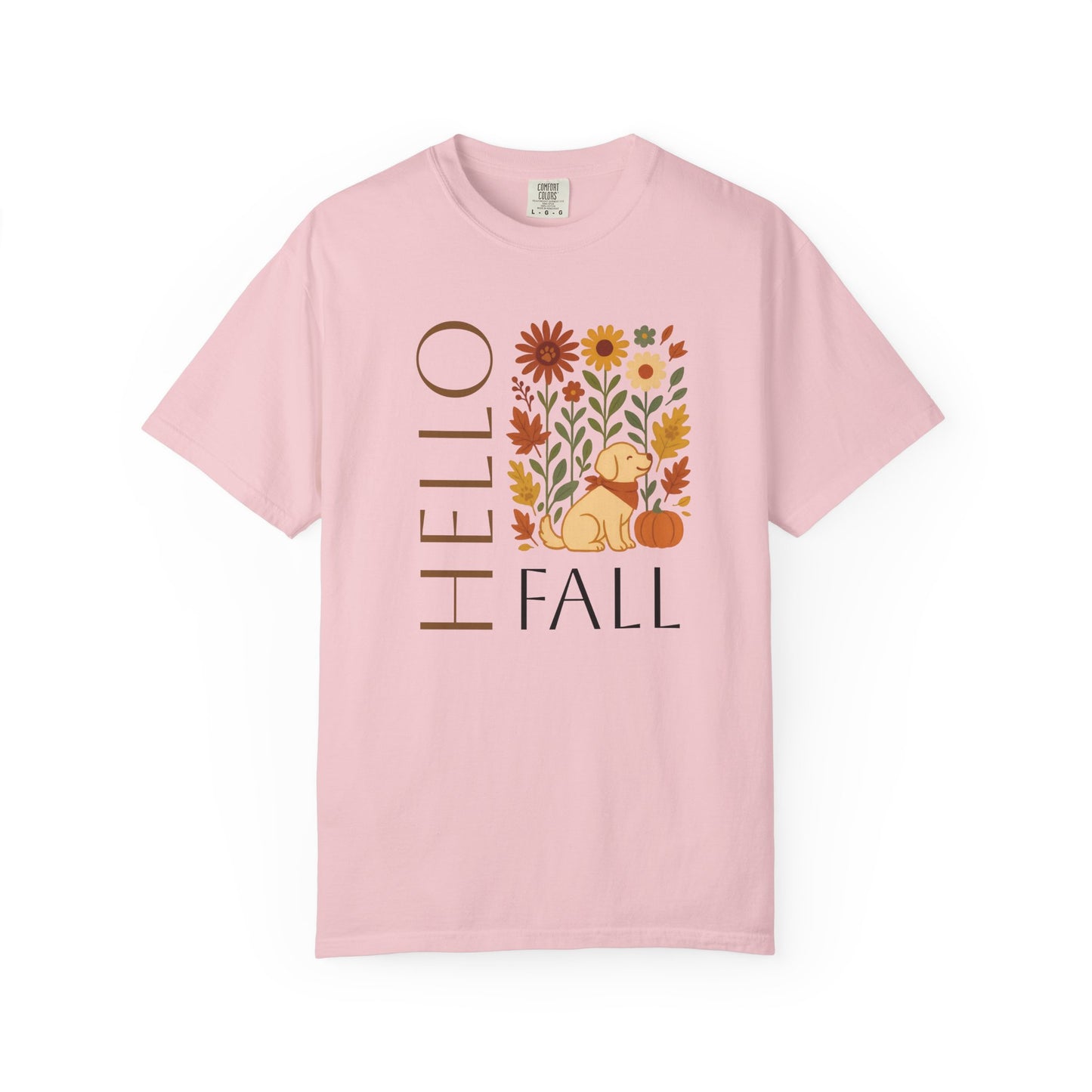 Autumn Floral Dog T-Shirt, Hello Fall