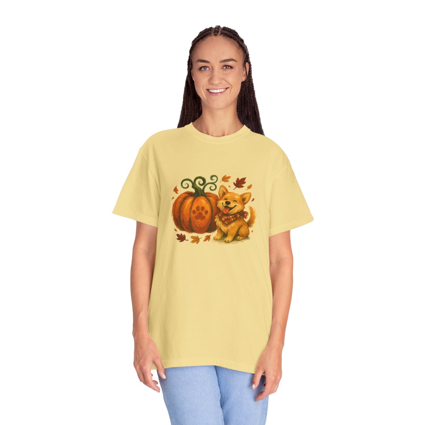 Autumn Corgi with a Pumpkin T-Shirt