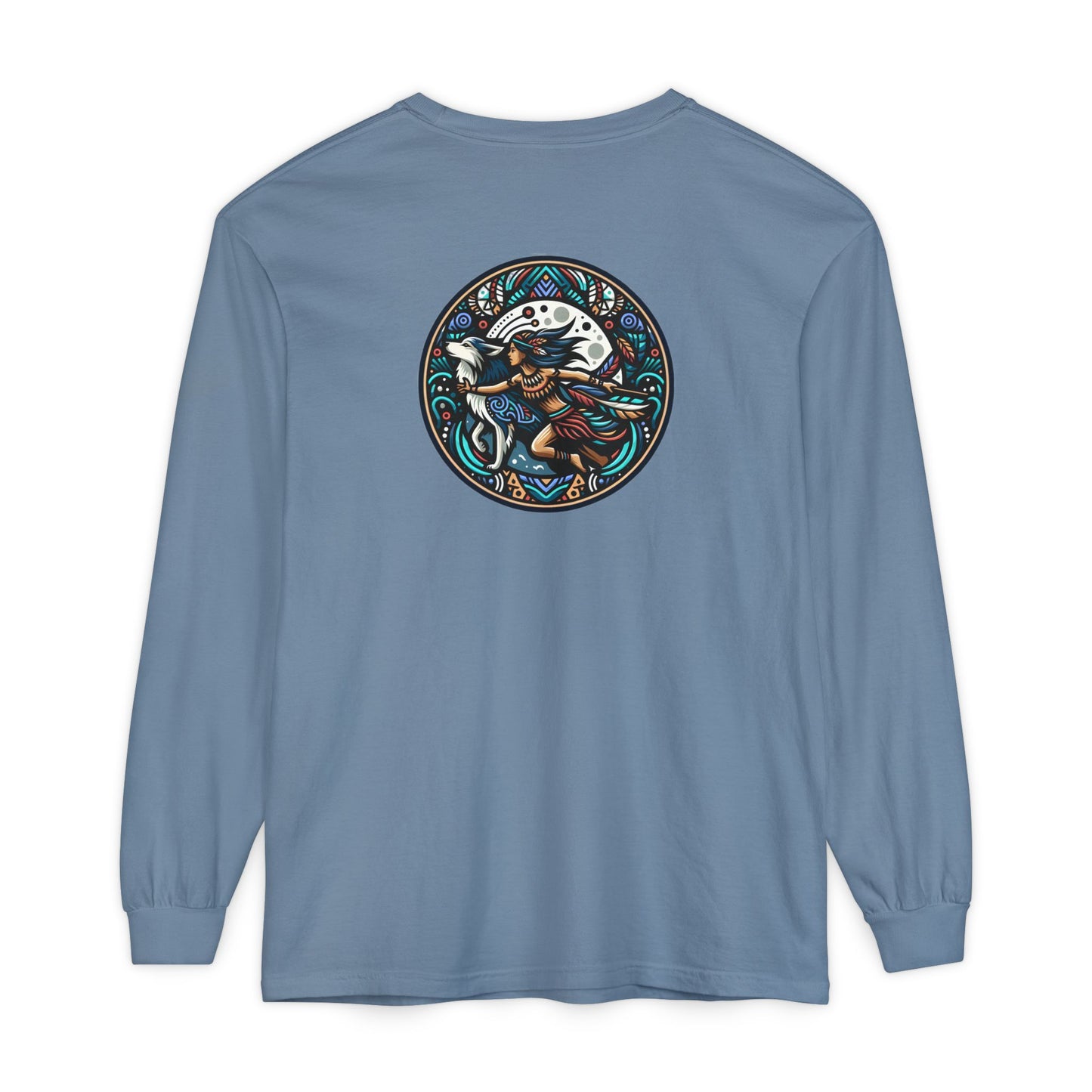 Mystical Indian Princess and a Wolf Long sleeve Tee