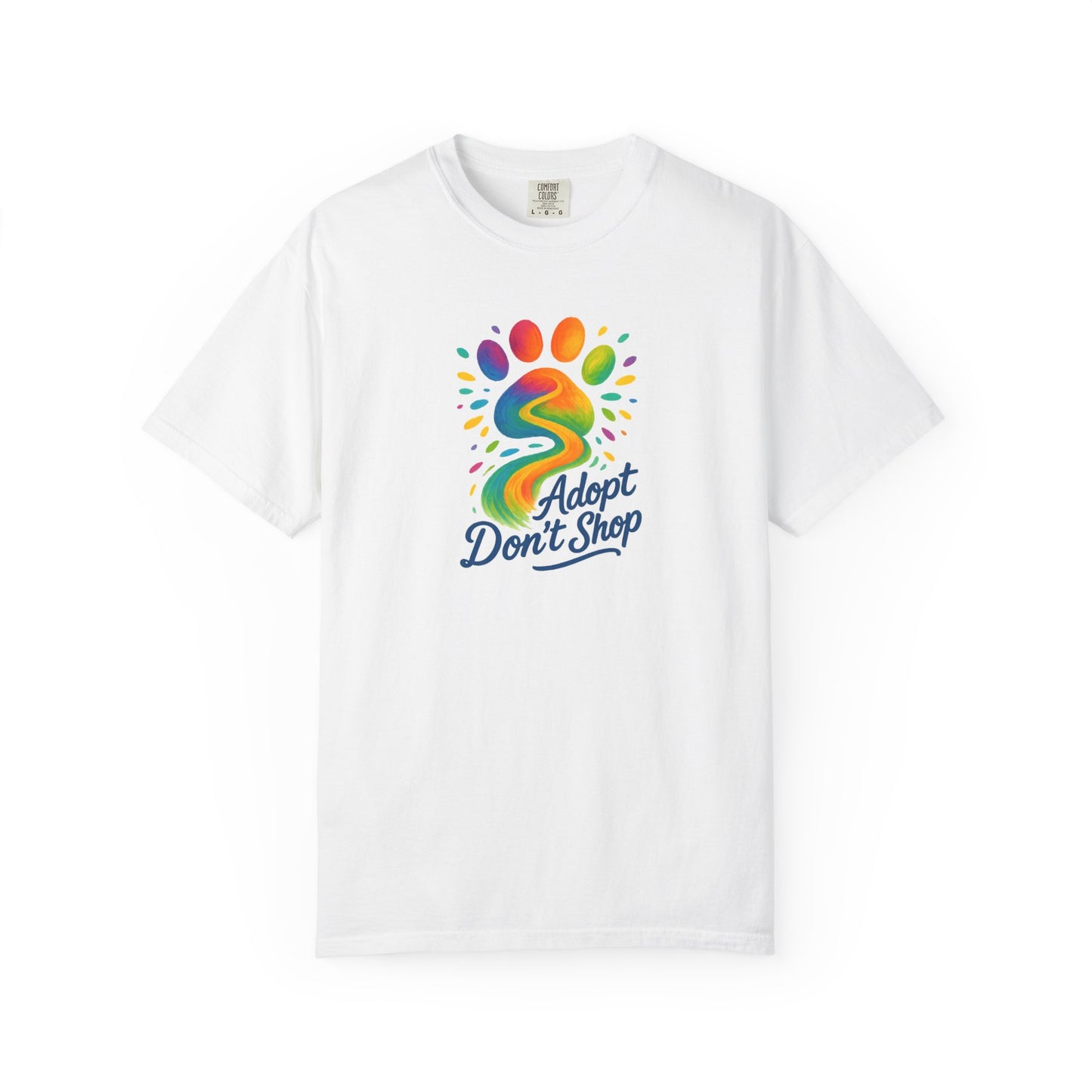 Rainbow Paw Print Adopt Don't Shop T-Shirt, Animal Rescue Shirt, Dog Lover Gift, Adoption Awareness Tee, Unisex Cotton Tee, Gift for [...]