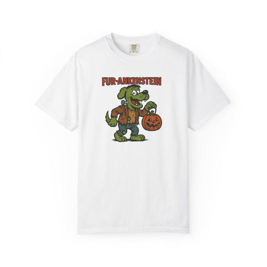 Fur-Ankenstein Halloween T-Shirt, Unisex Spooky Tee, Pet Lover's Gift, Halloween Costume, Dog Themed Clothing, Fun Fall Apparel