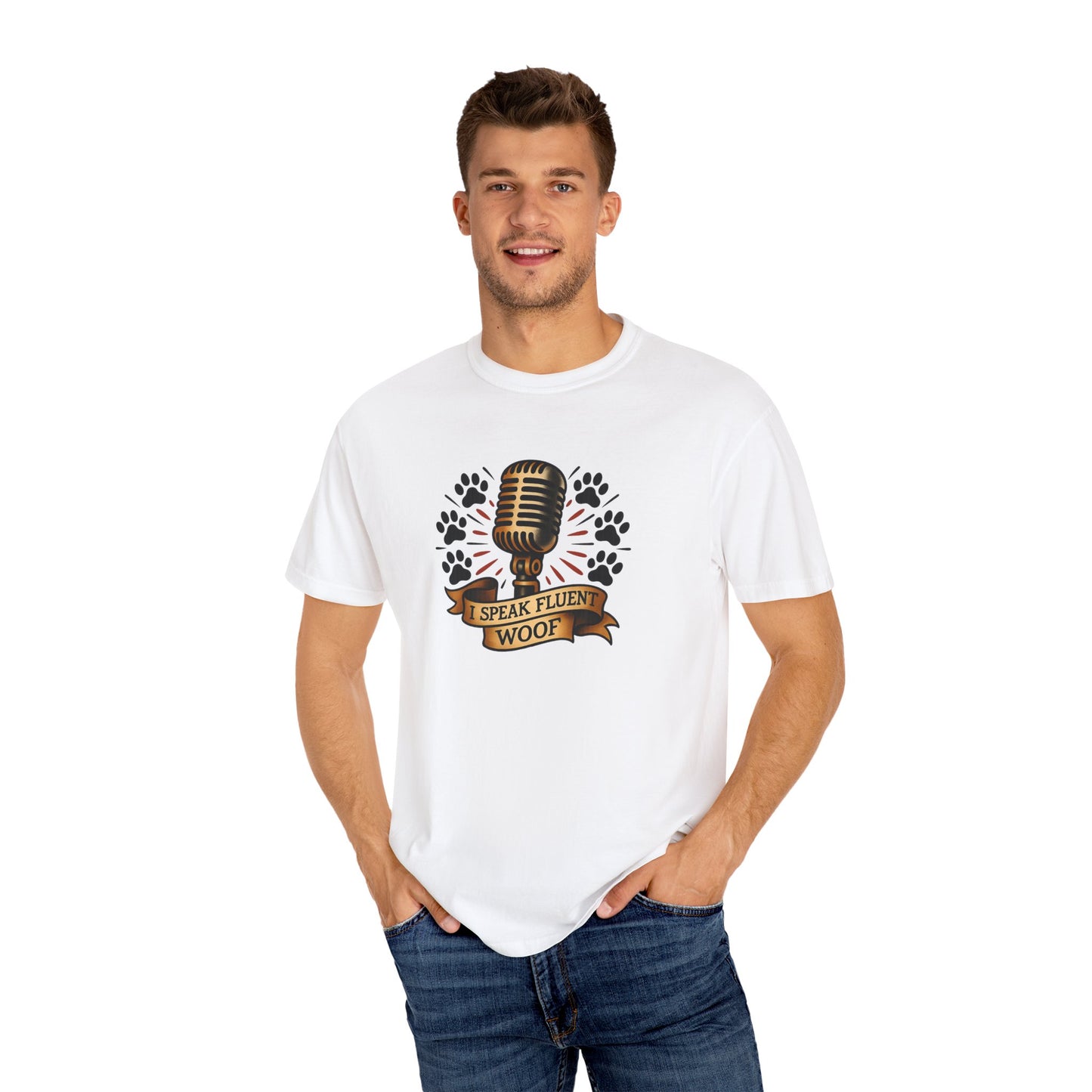 Fluent Woof T-Shirt - Funny Dog Lover Tee