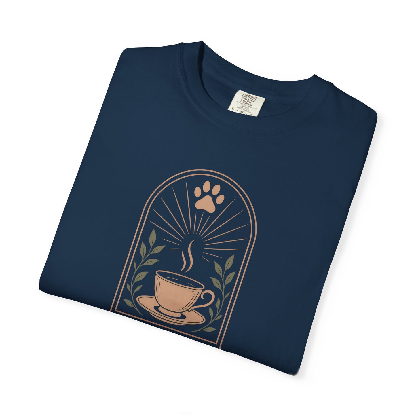Serenity Coffee and Paws T-Shirt, Unisex Garment-Dyed Tee for Comfort, Perfect Gift for Pet Owners, Relaxation Apparel, Summer Casual [...]