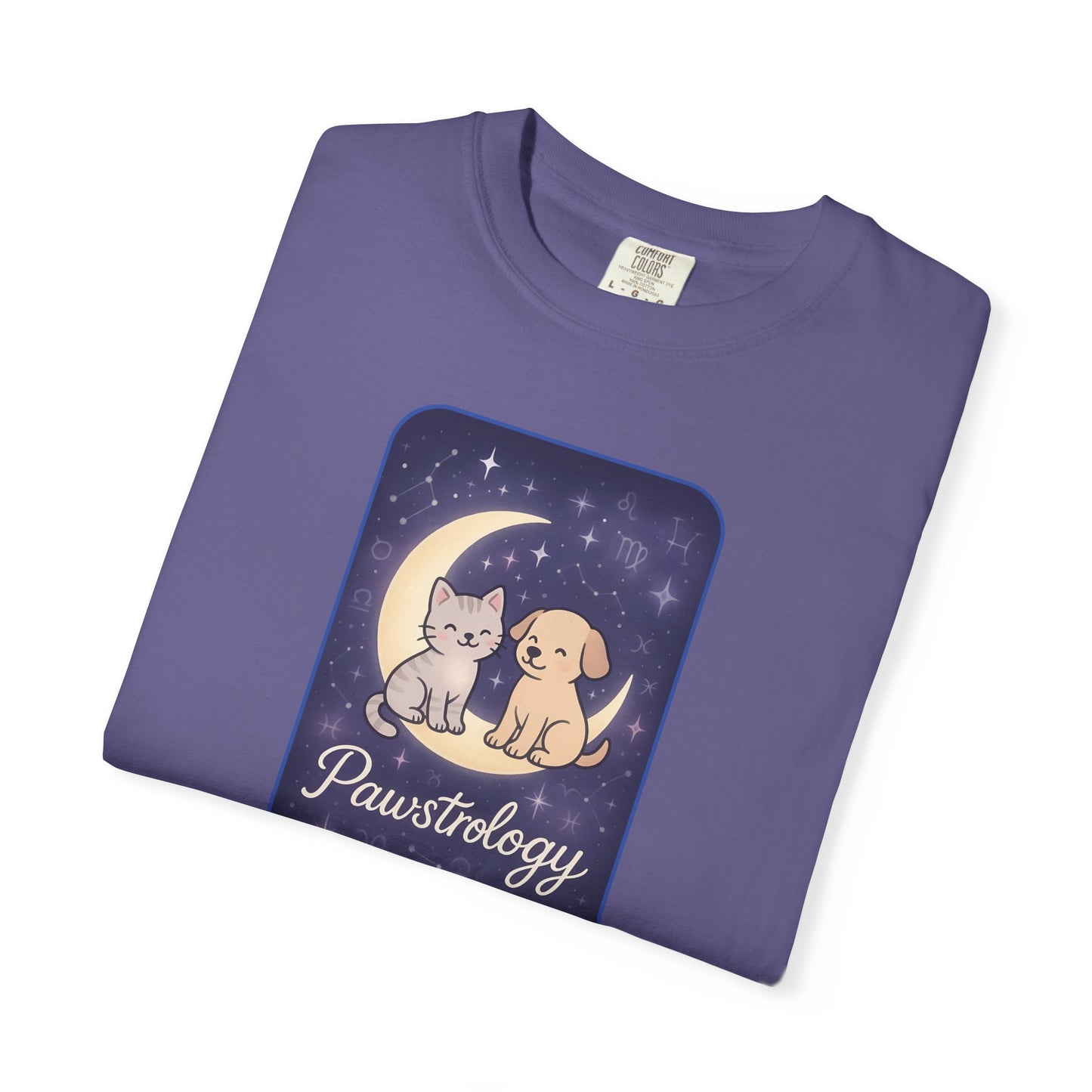 Pawstrology Graphic T-shirt, Cute Pet Astrology Tee, Unisex Animal Lover Shirt, Gifts for Cat Dog Owners, Celestial Pet Apparel