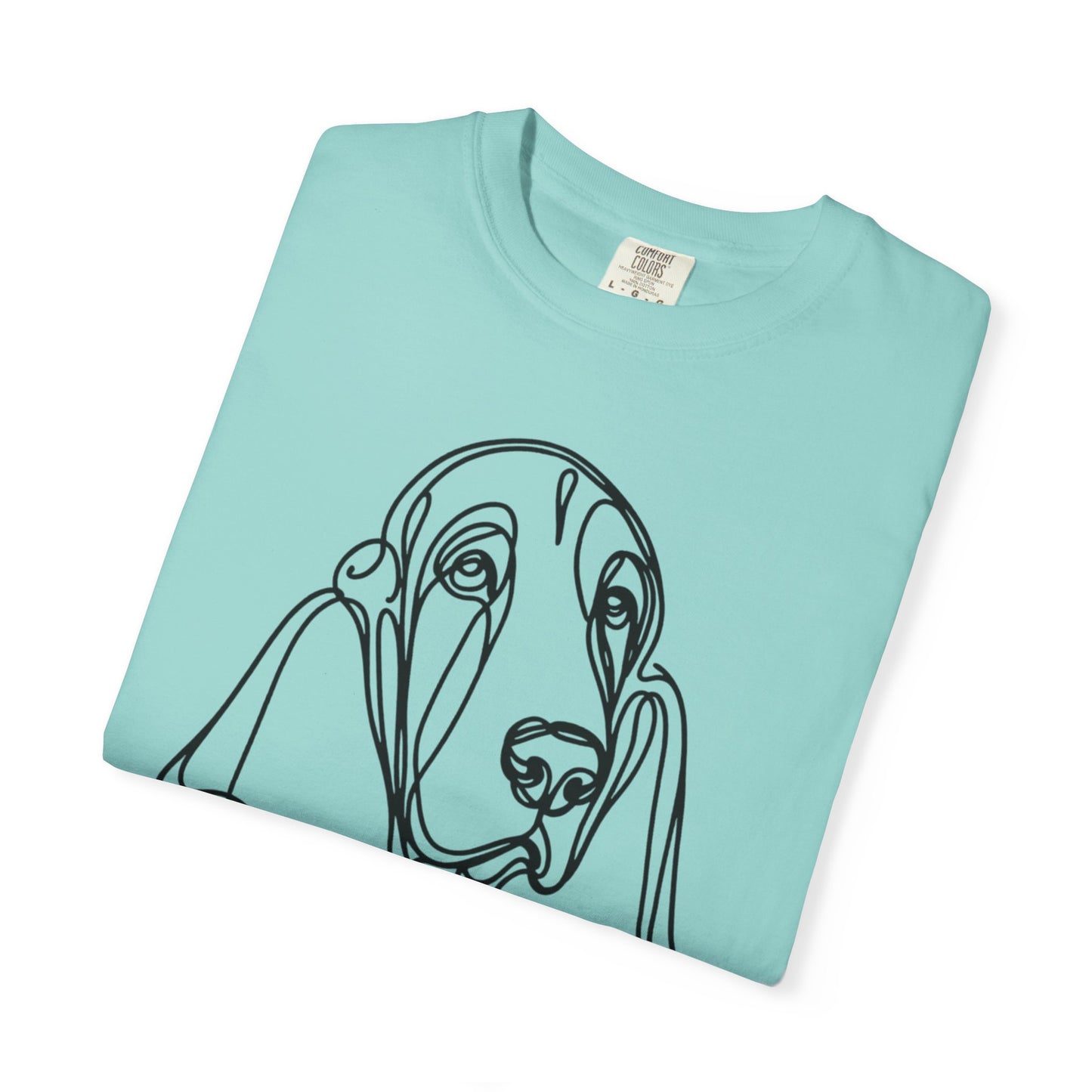 Basset Hound Line Art T-Shirt | Unisex Garment-Dyed Tee